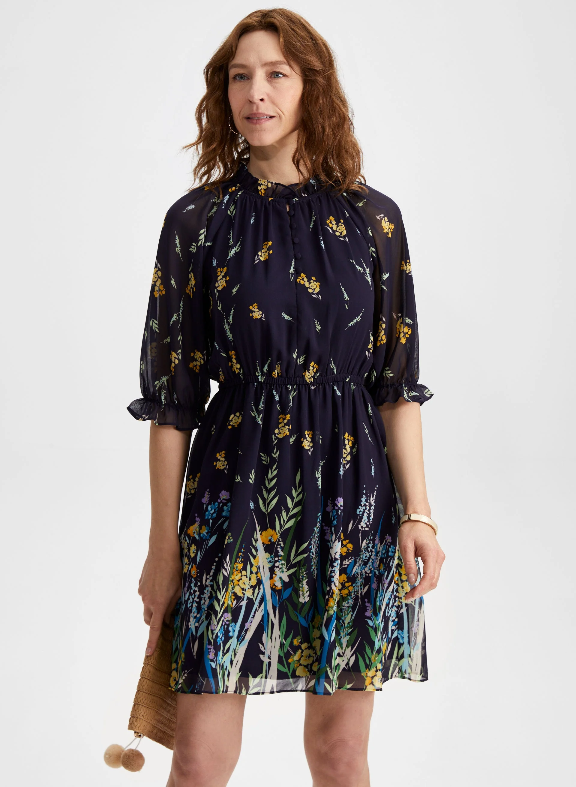 3/4 Sleeve Floral Dress - Image 3