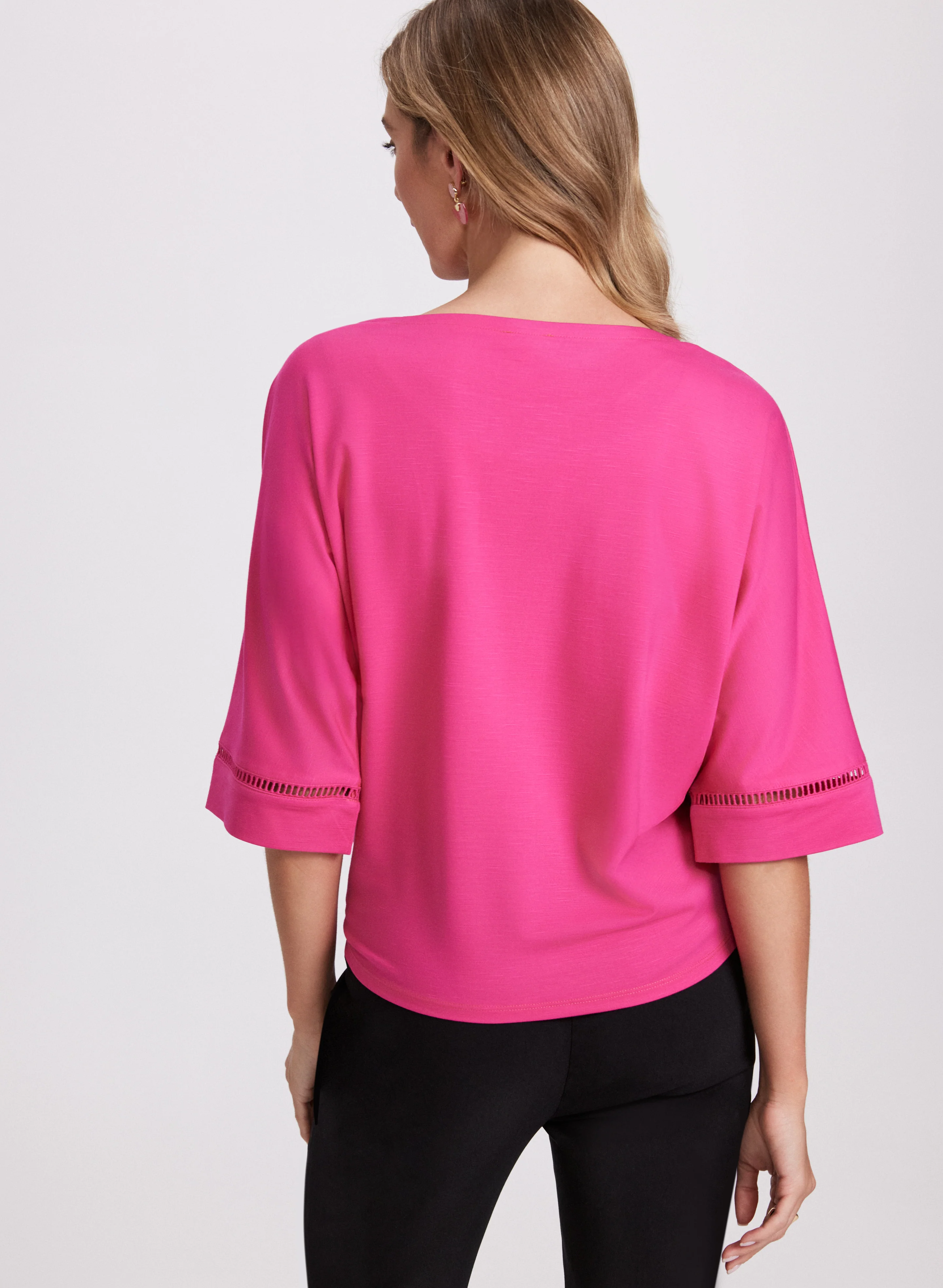 3/4 Sleeve Openwork Top - Image 4