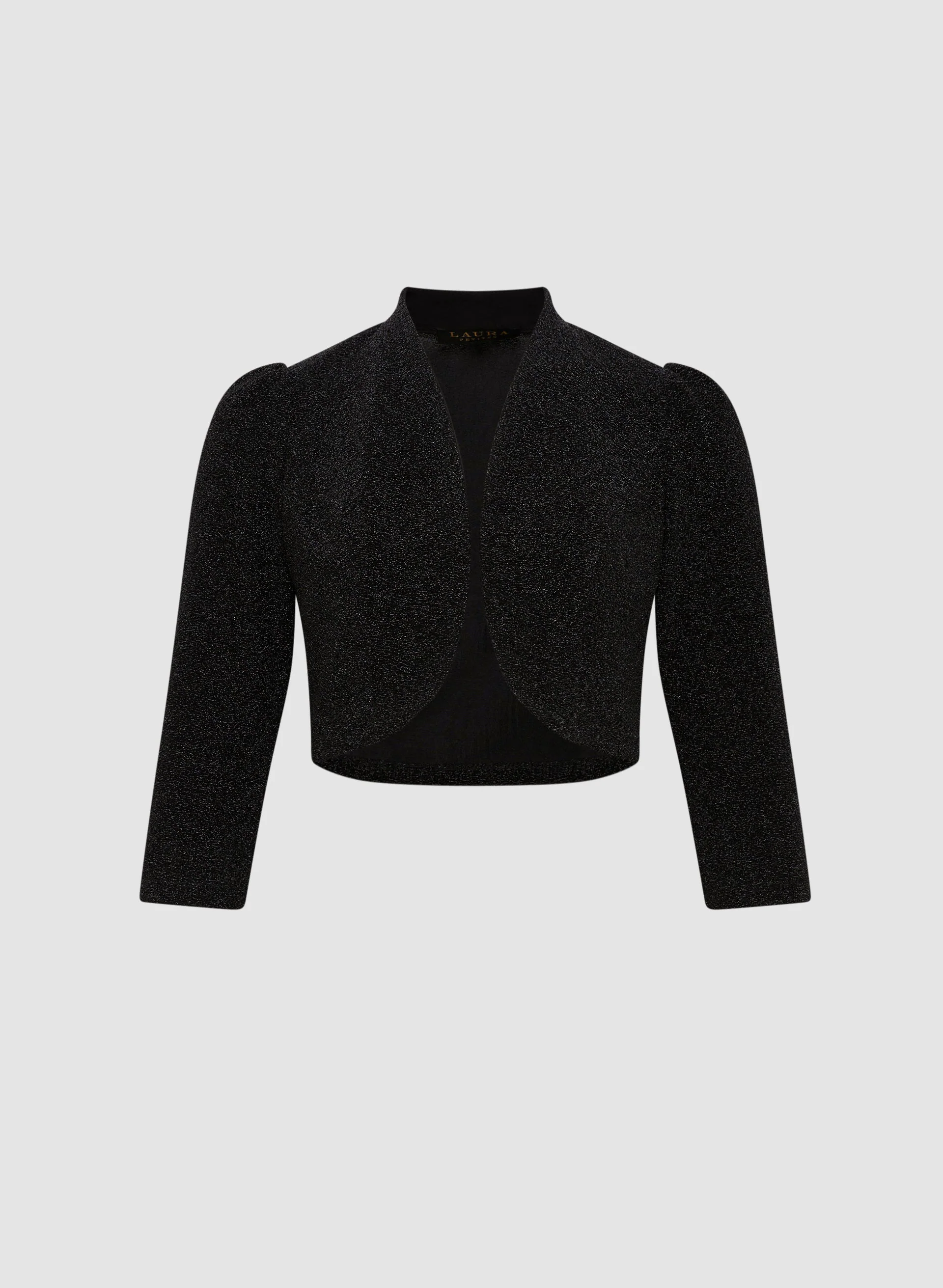 3/4 Sleeves Metallic Jacquard Bolero - Image 7