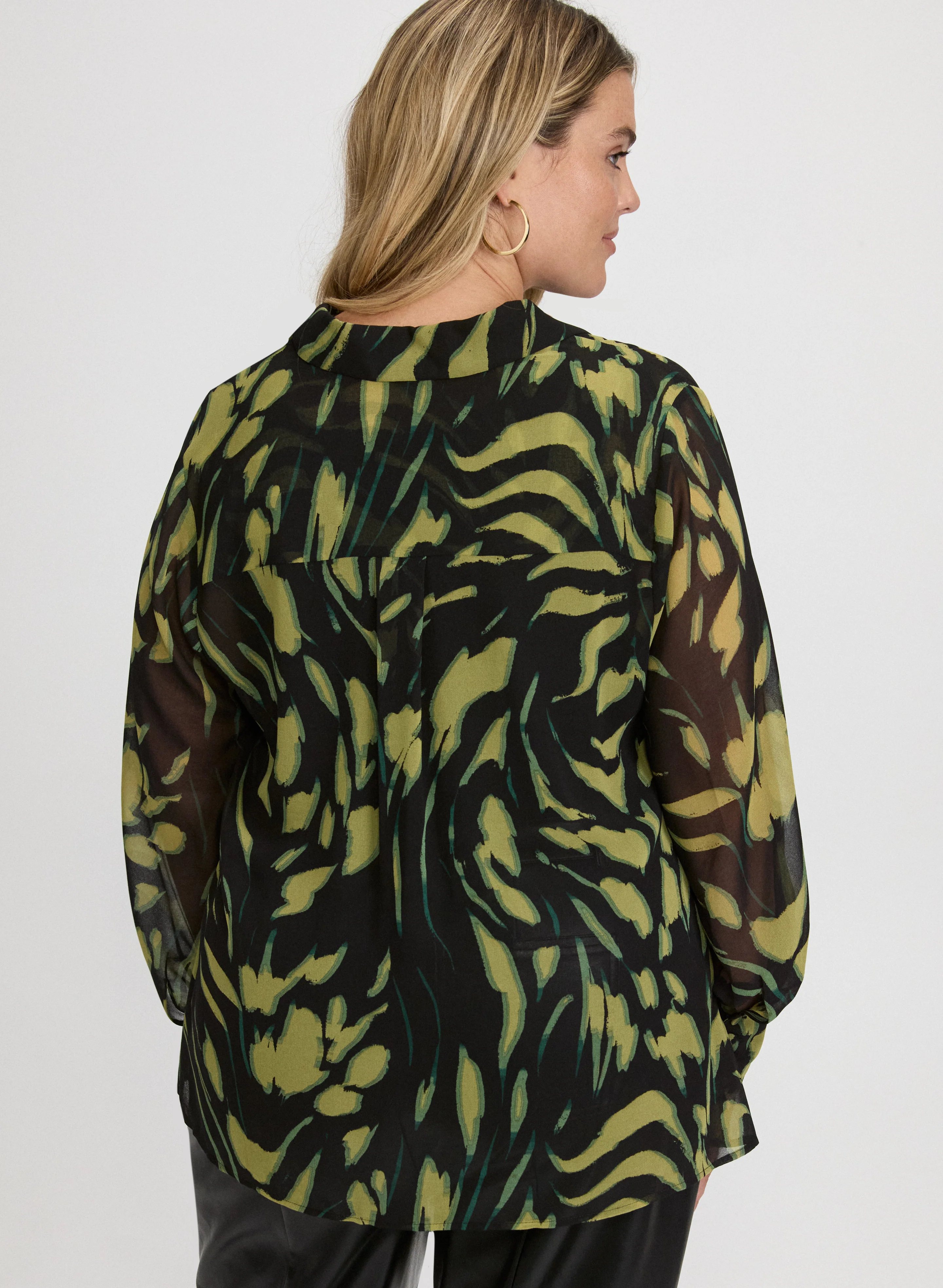 Abstract Chiffon Blouse - Image 3