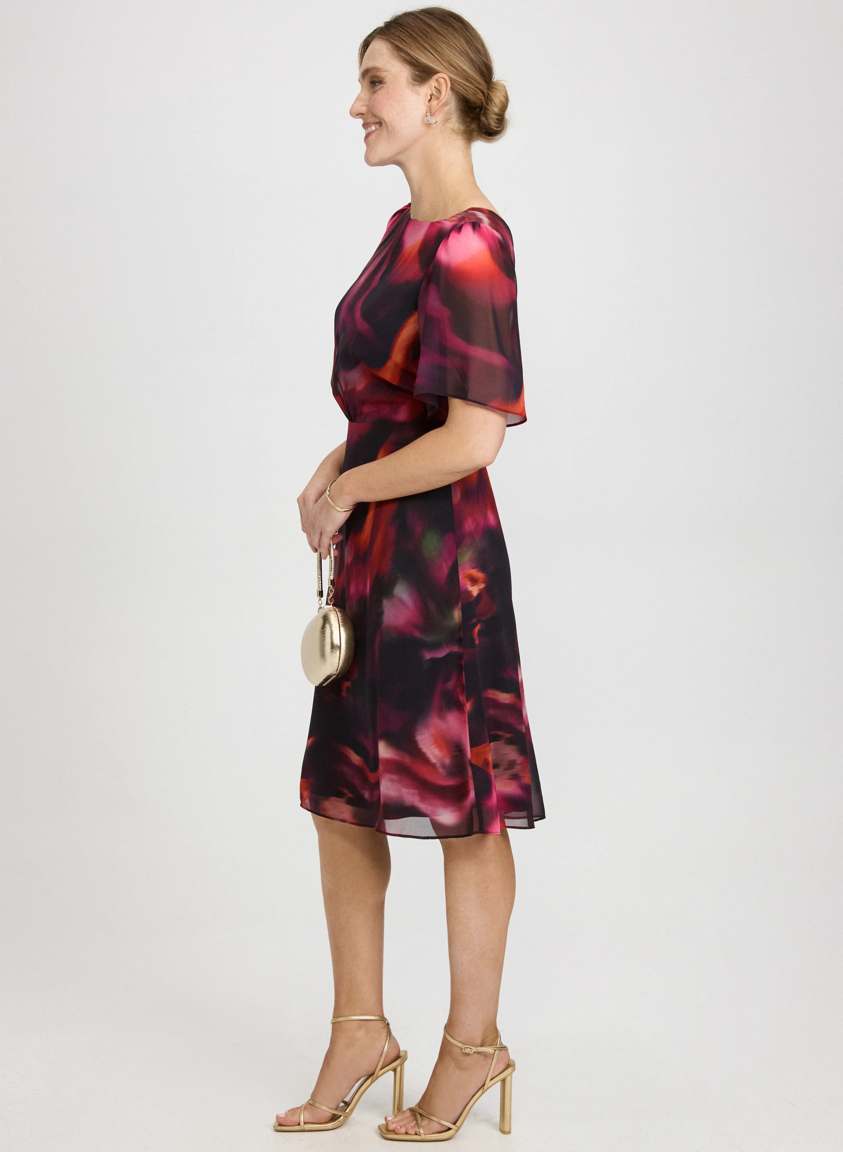 Abstract Chiffon Dress - Image 2