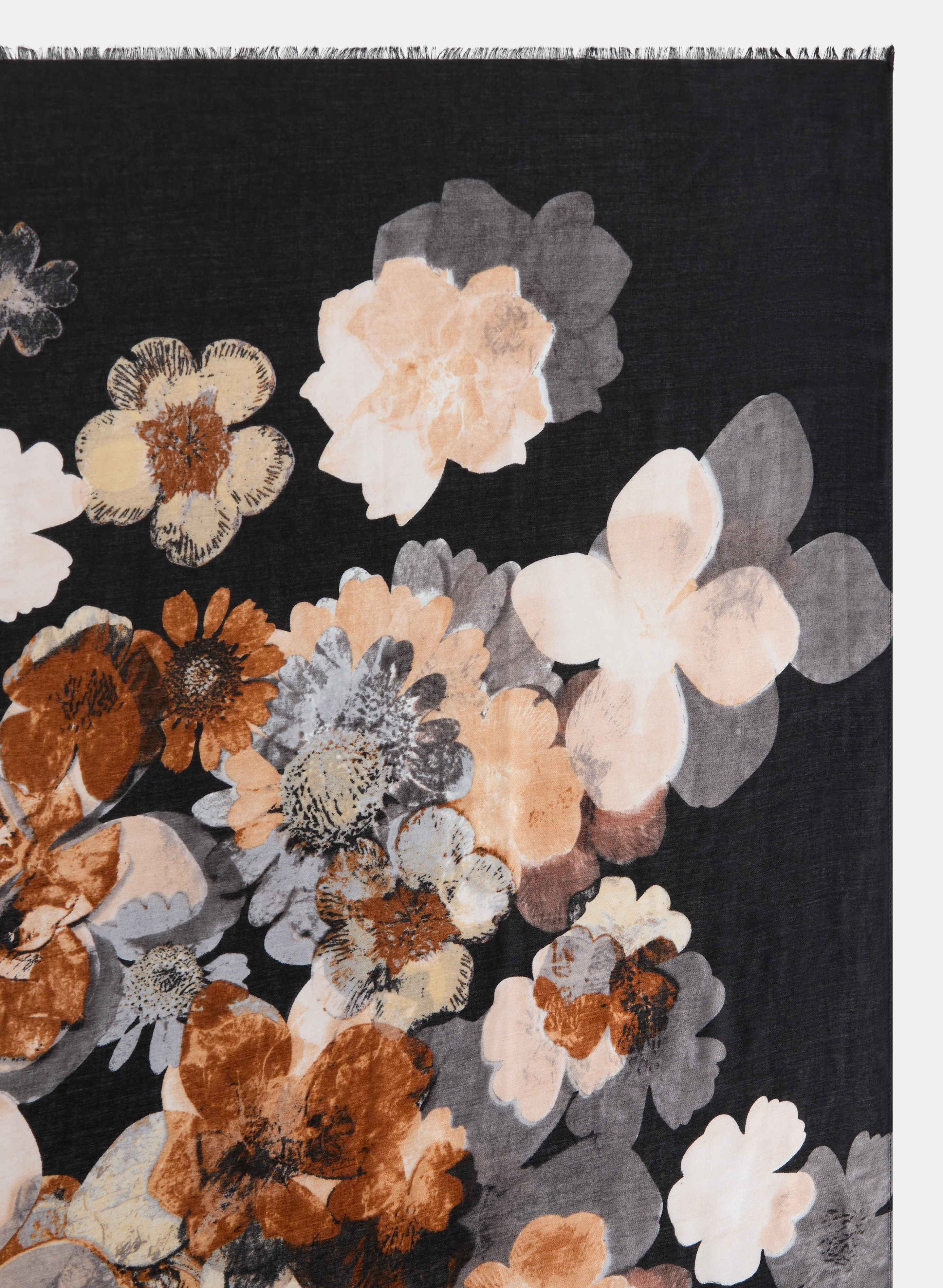 Abstract Floral Print Oblong Scarf - Image 3
