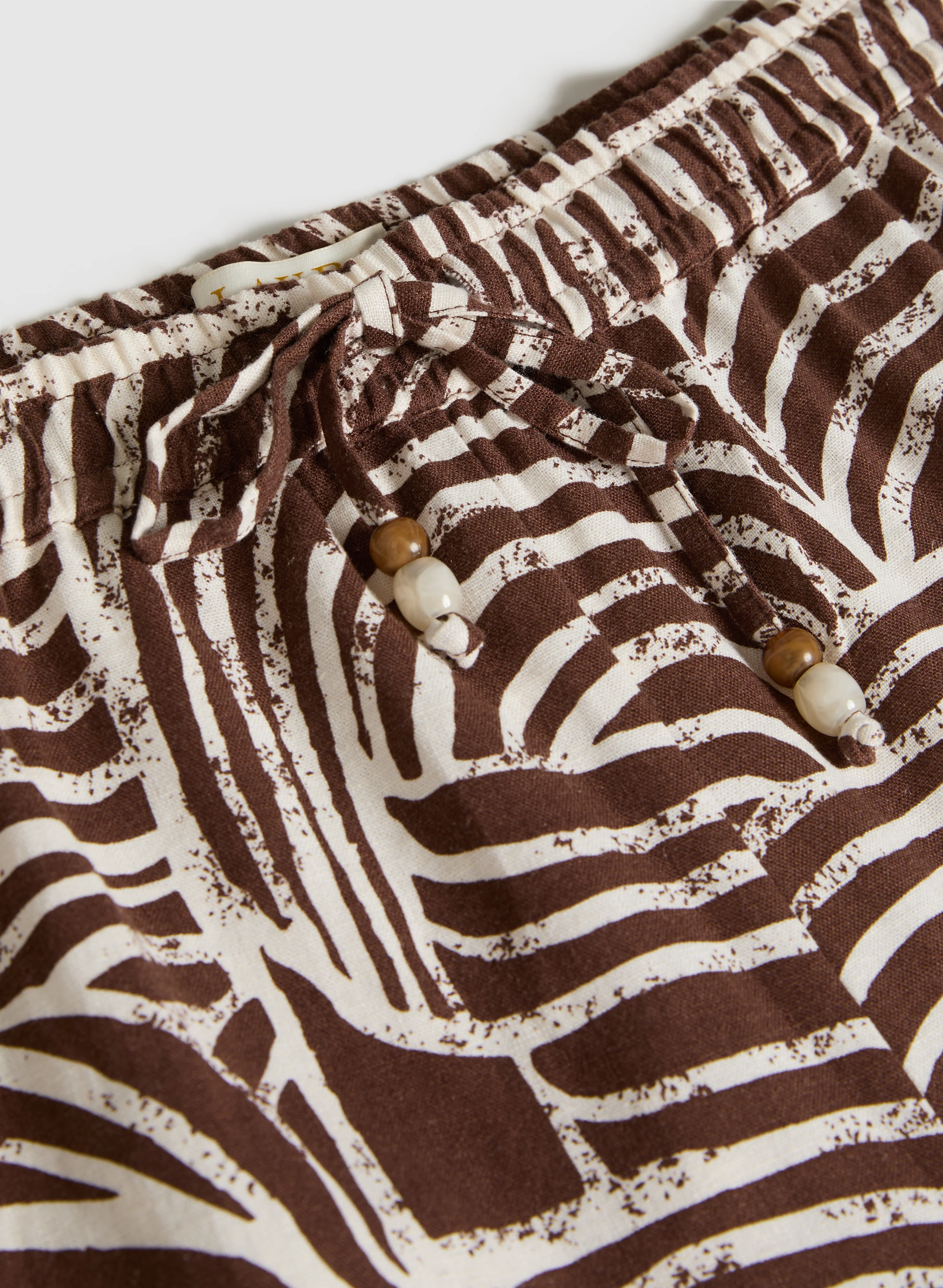 Abstract Linen-Blend Capris - Image 7