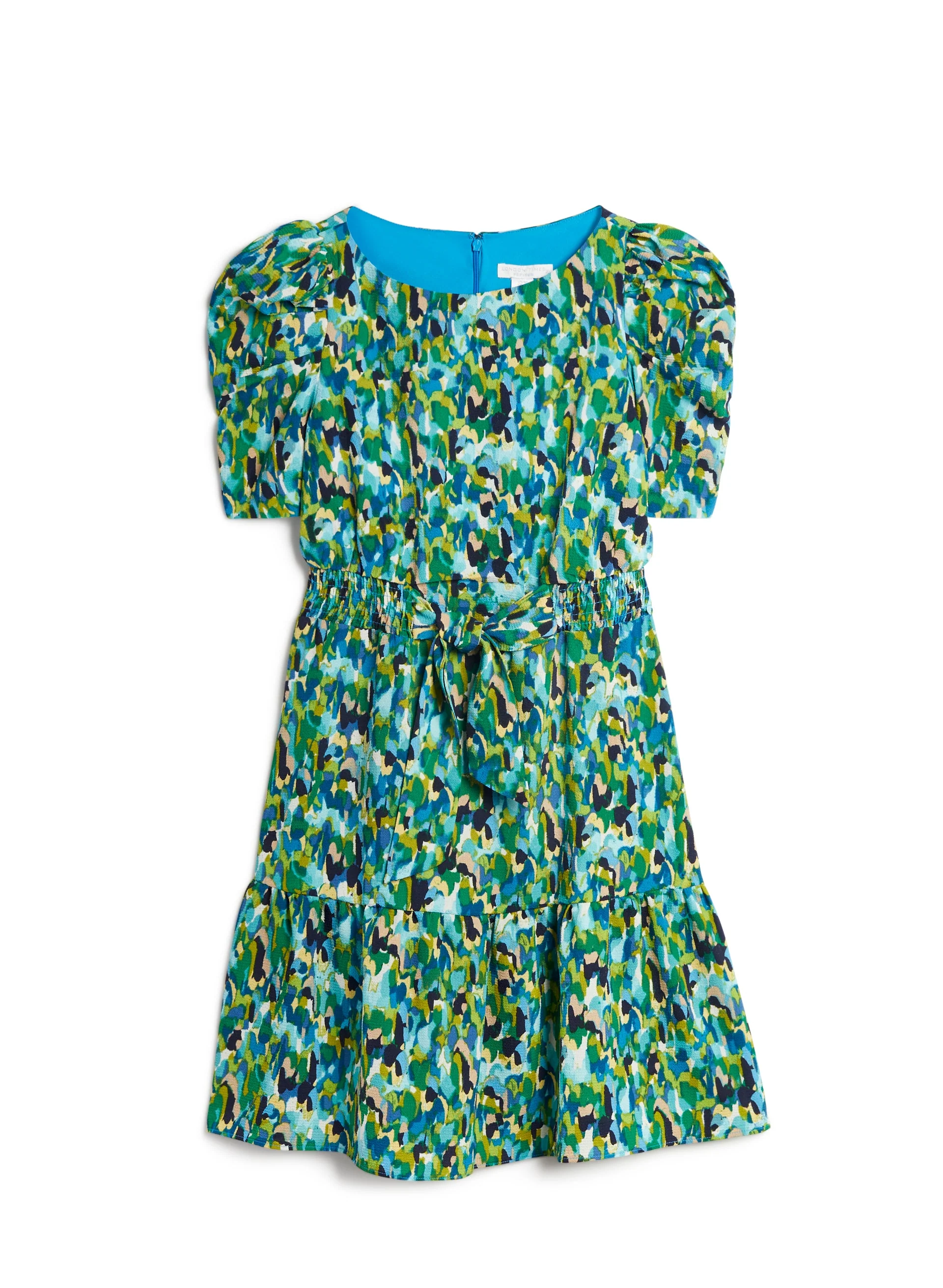 Abstract Print Puff Sleeve Dress - Image 6