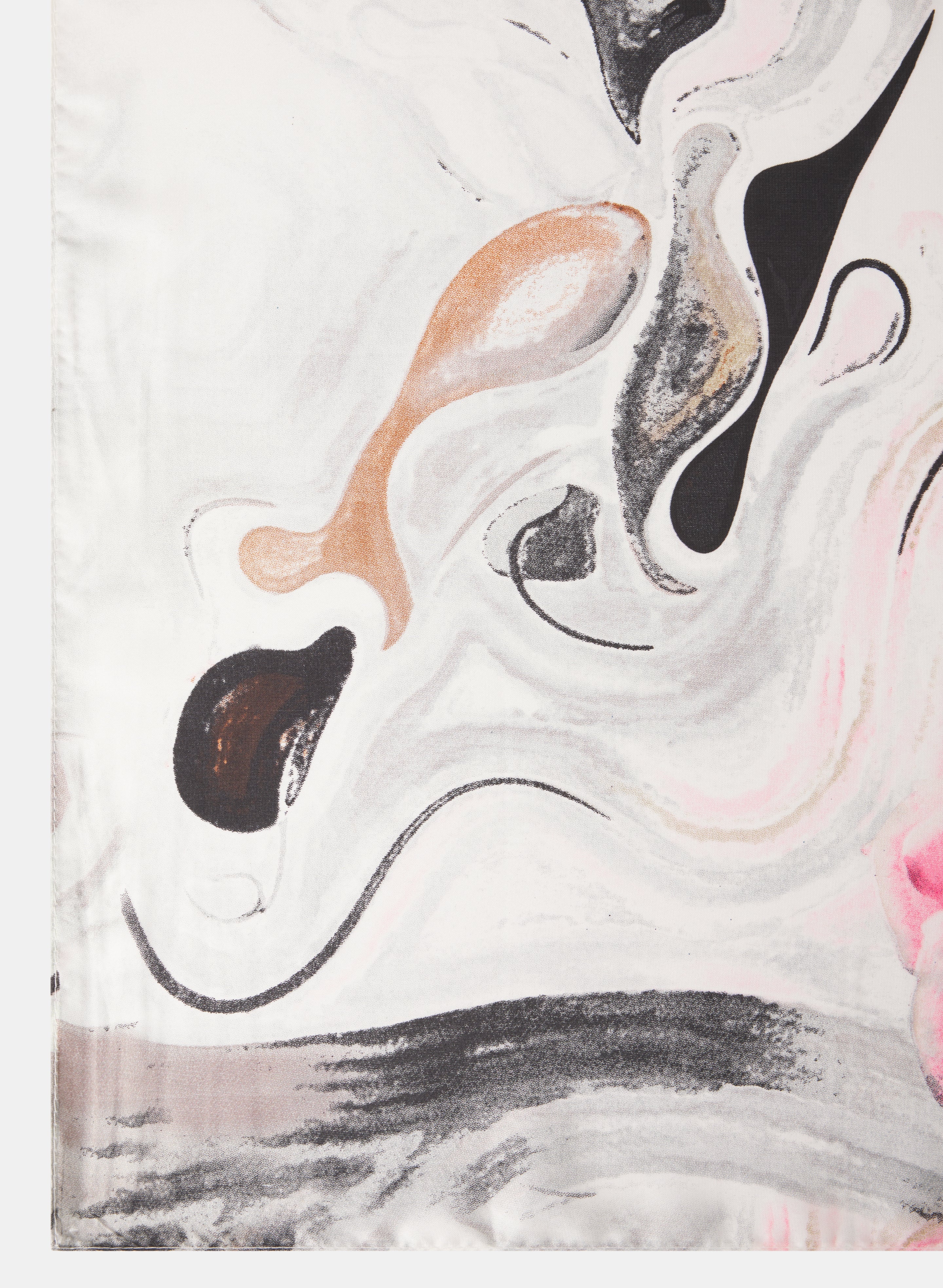 Abstract & Rose Print Scarf - Image 2