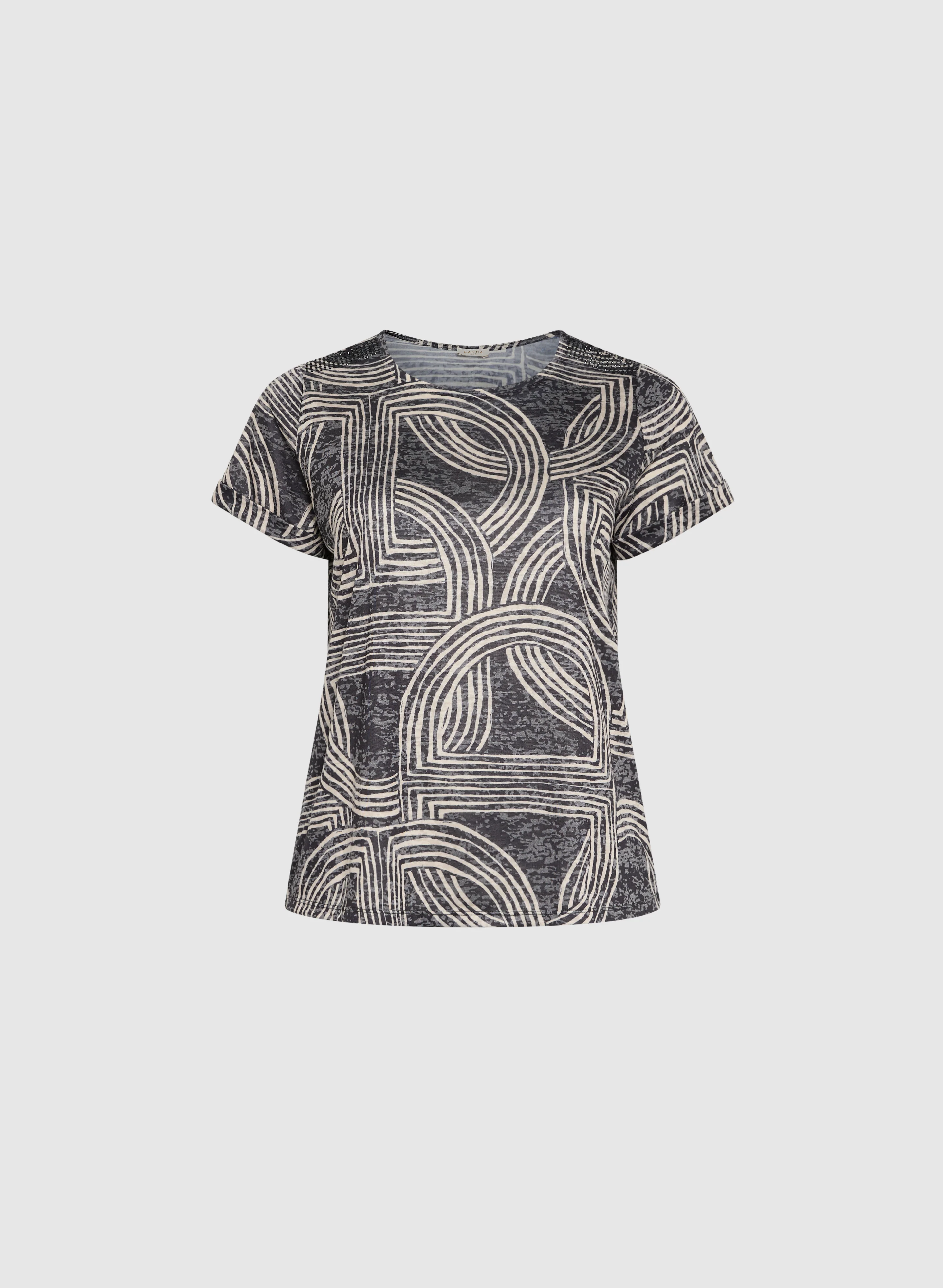 Abstract Striped Print T-Shirt - Image 6