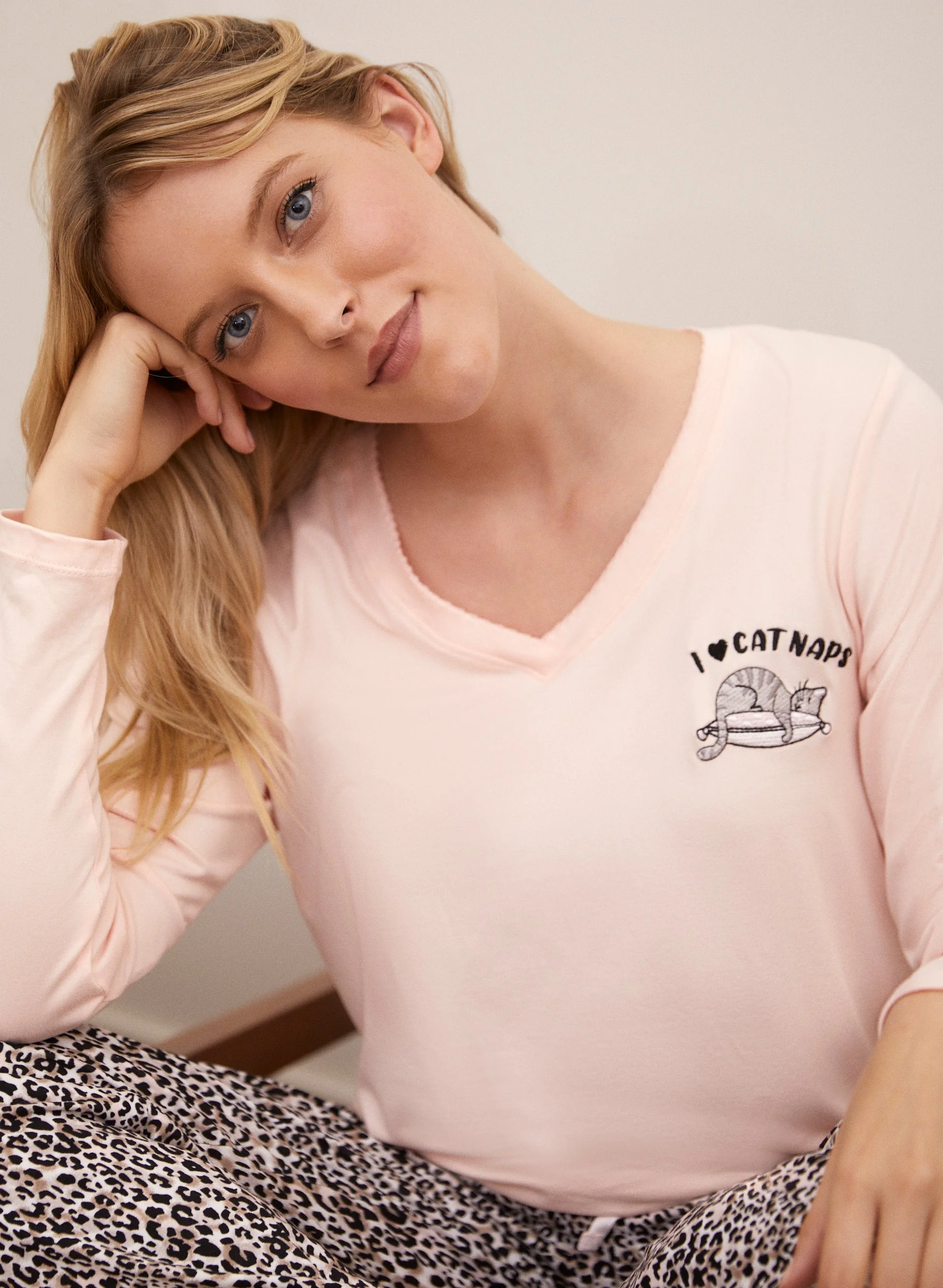 Animal Print Bottom Pyjama Set - Image 2