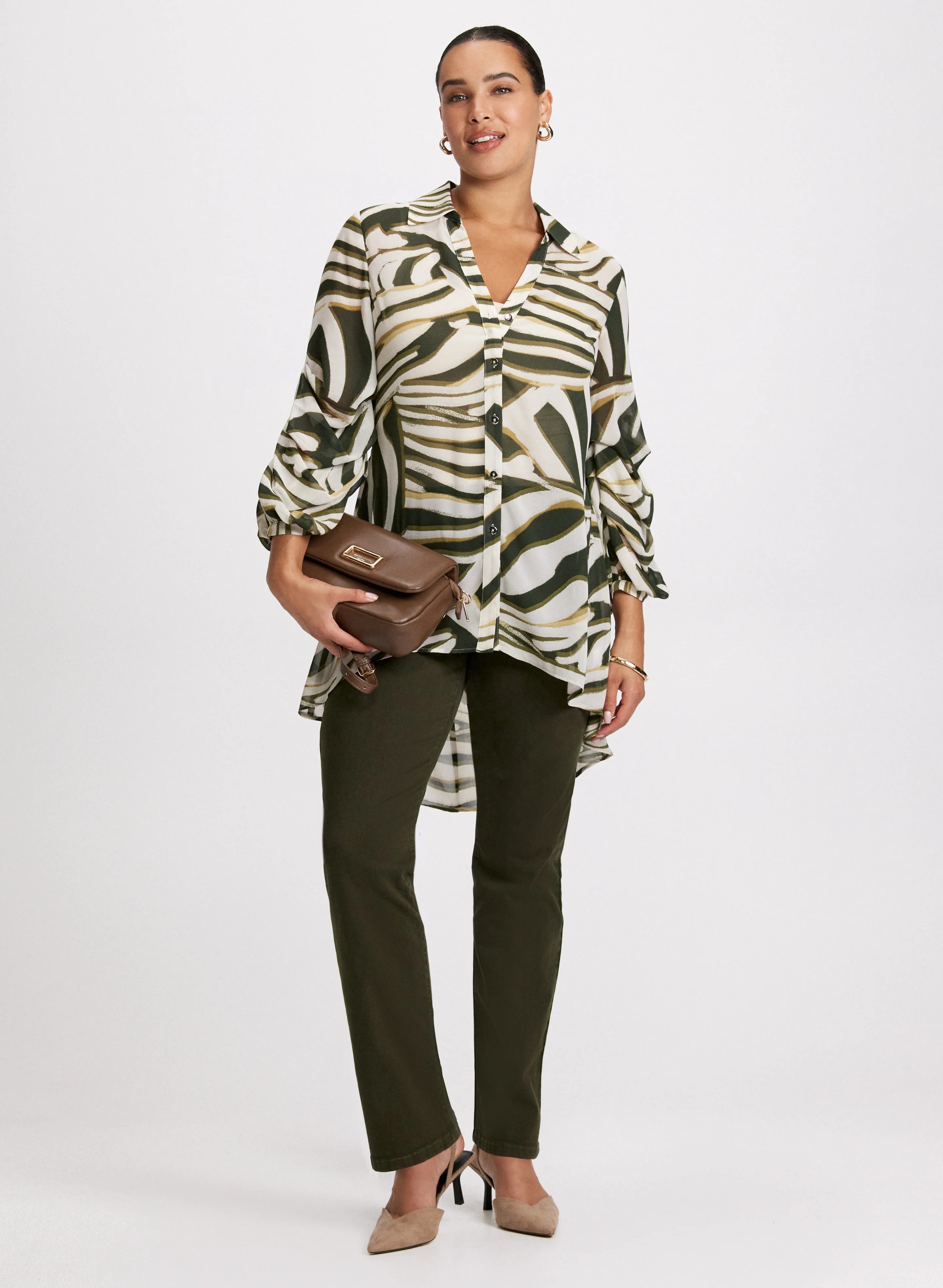 Animal Print Button-Up Tunic - Image 3