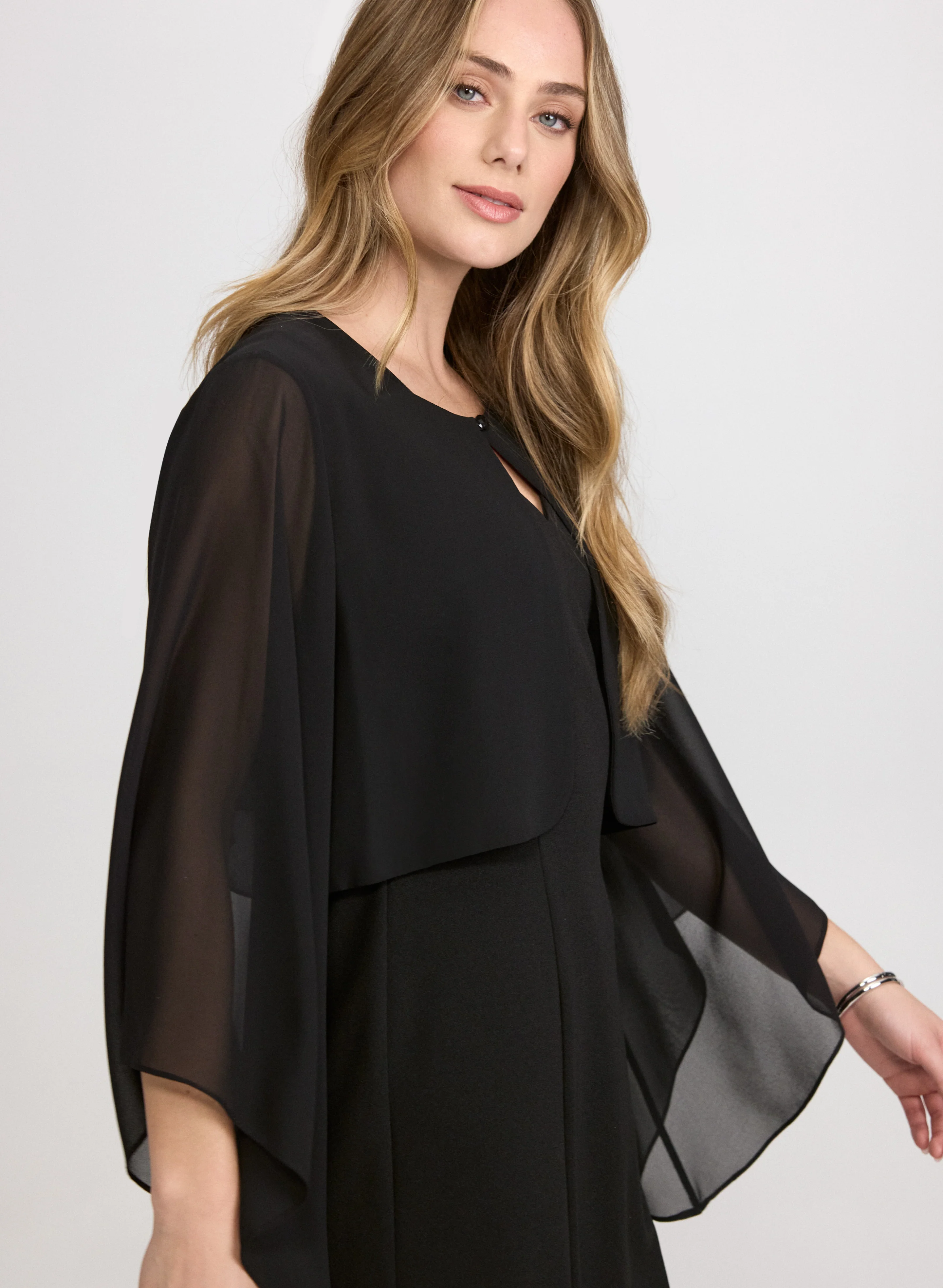 Asymmetric Chiffon Bolero - Image 2