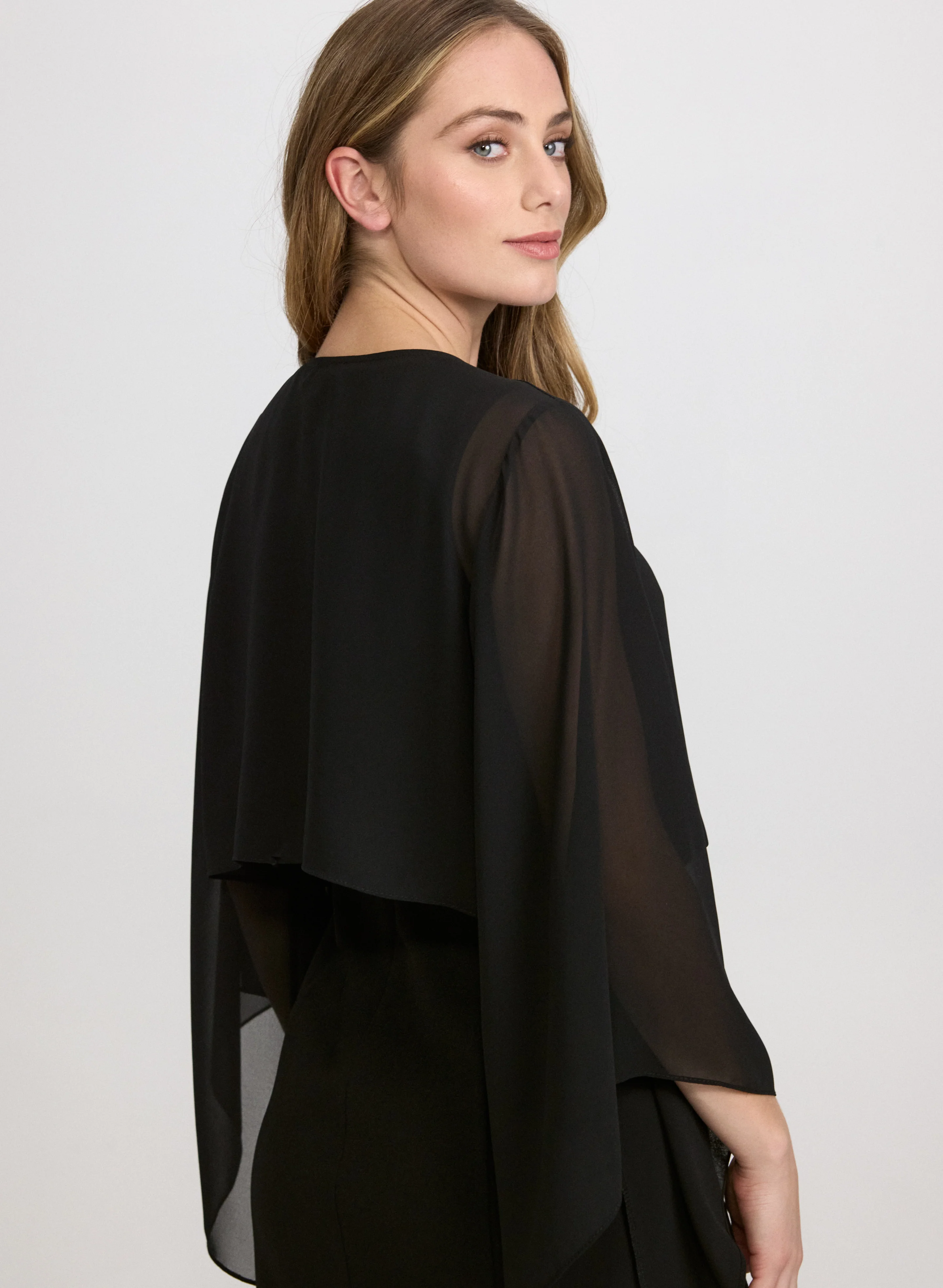 Asymmetric Chiffon Bolero - Image 4
