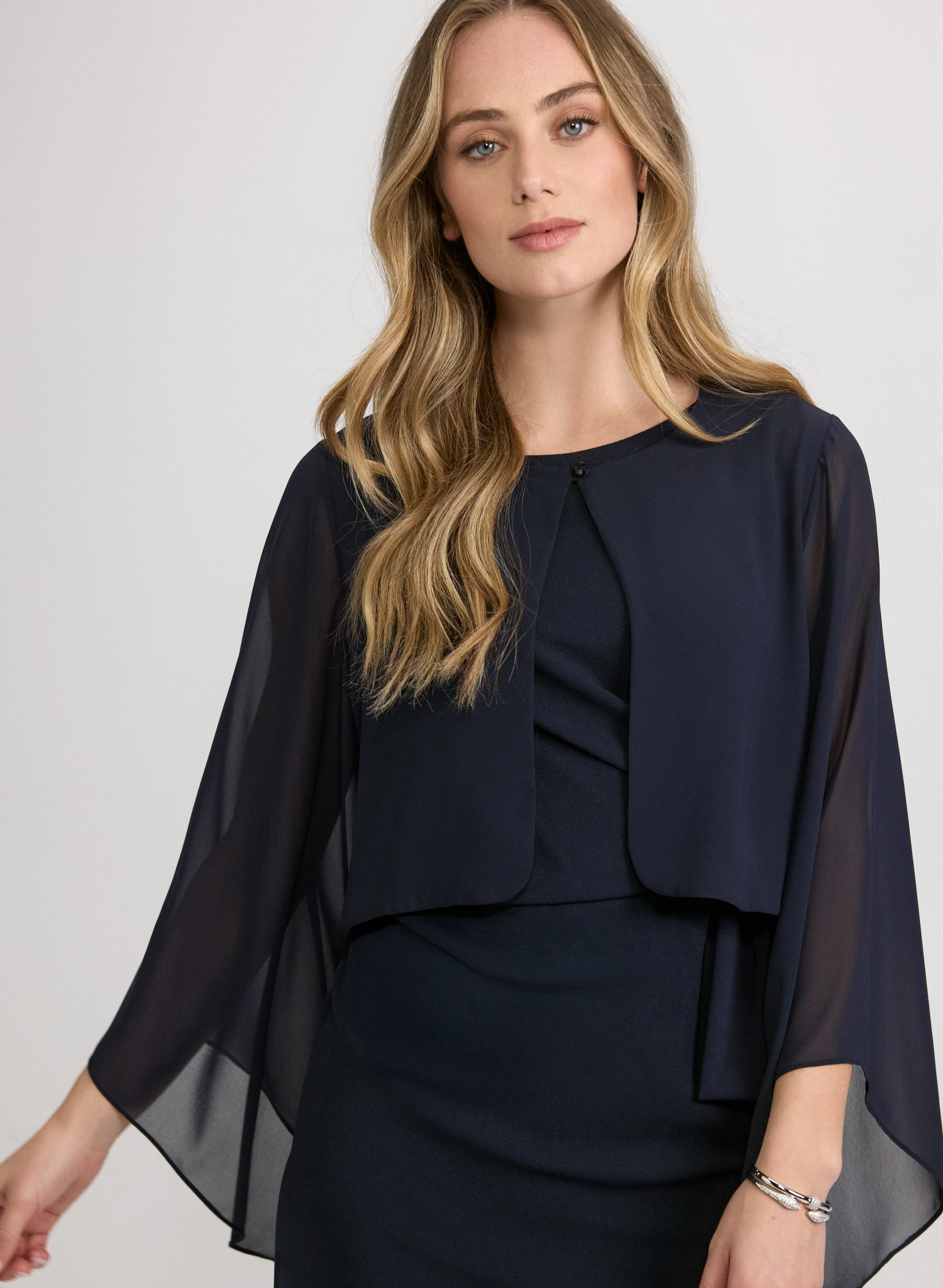 Asymmetric Chiffon Bolero