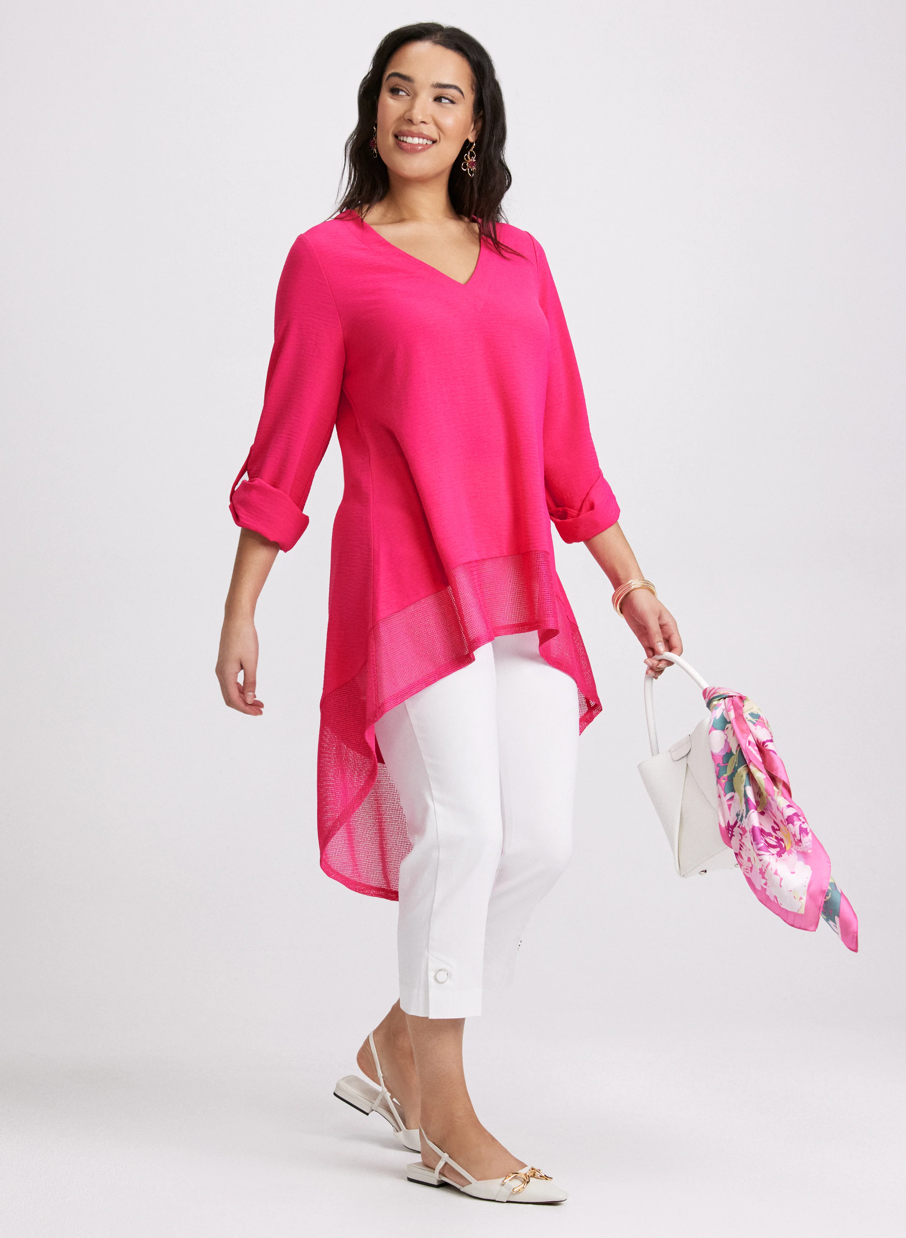 Asymmetric Mesh Hem Tunic - Image 3