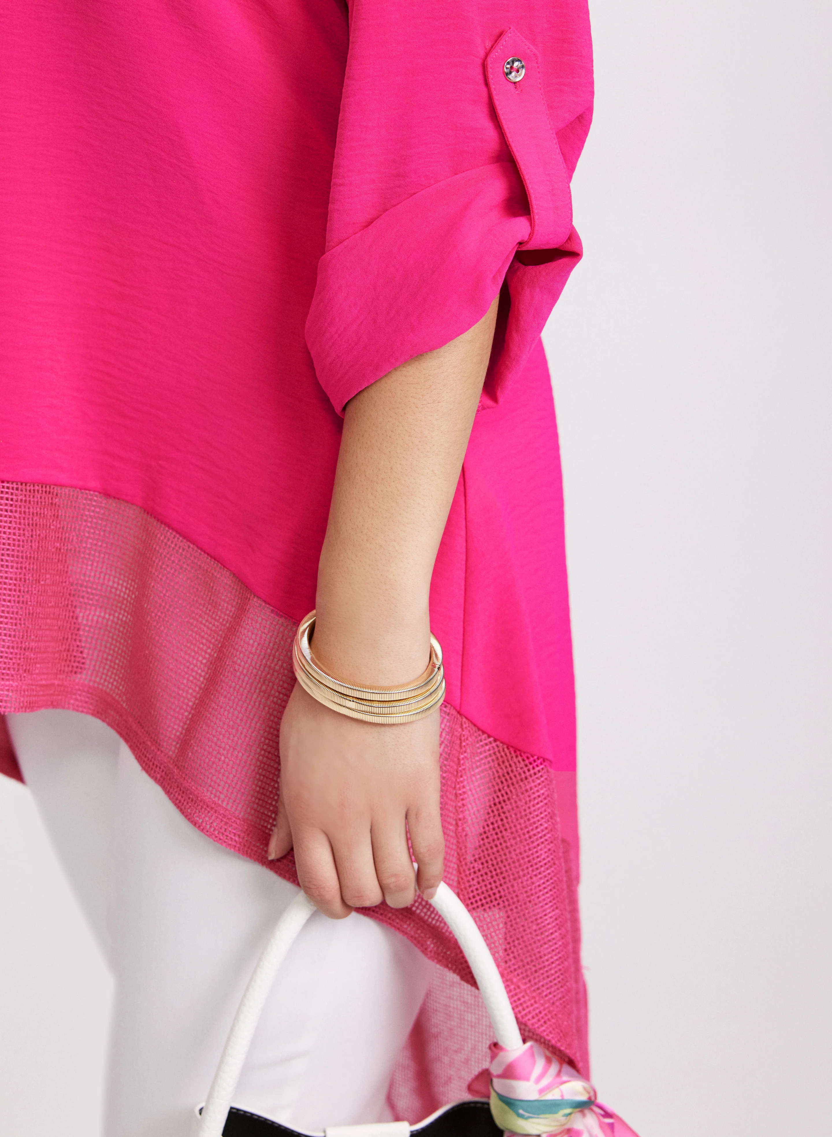 Asymmetric Mesh Hem Tunic - Image 4