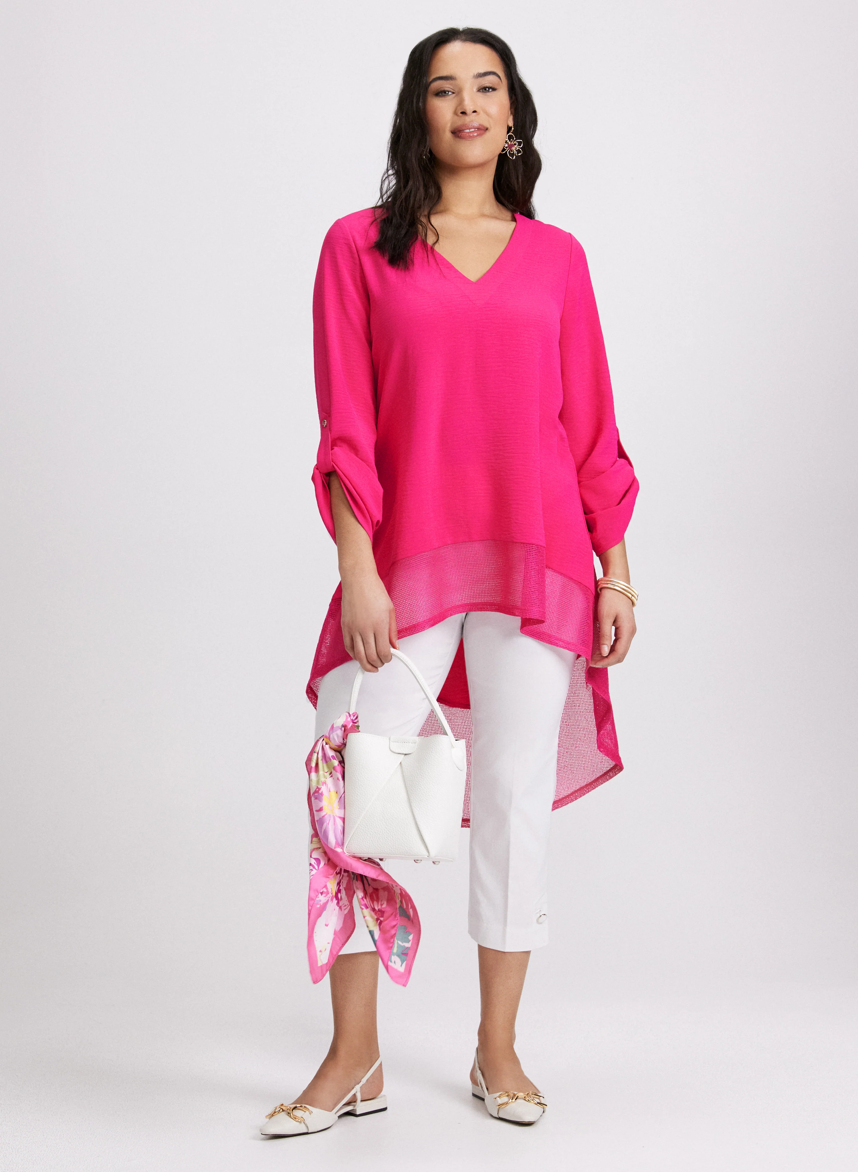 Asymmetric Mesh Hem Tunic - Image 5