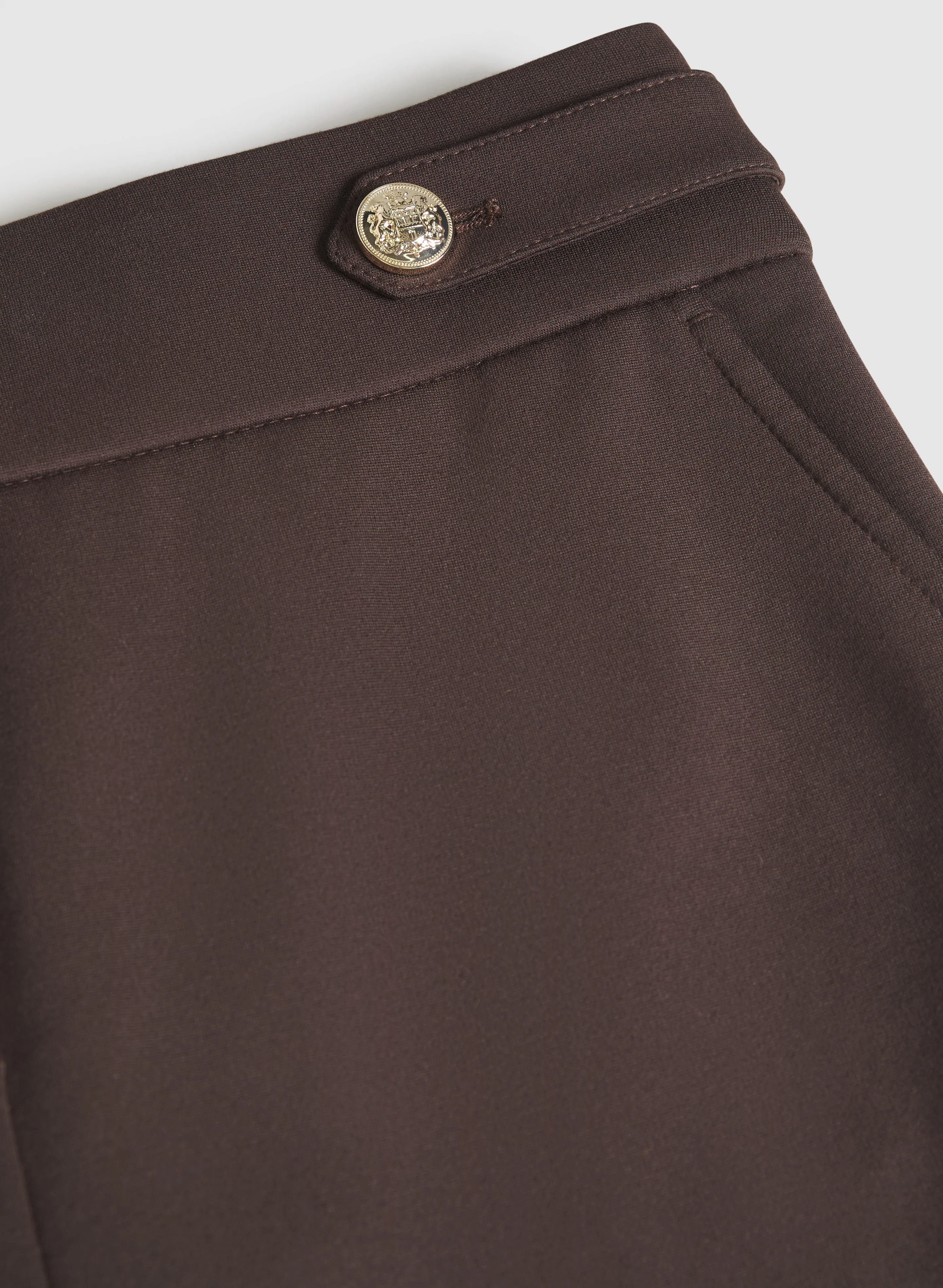 Ava Buttoned-Tab Straight-Leg Pants - Image 7