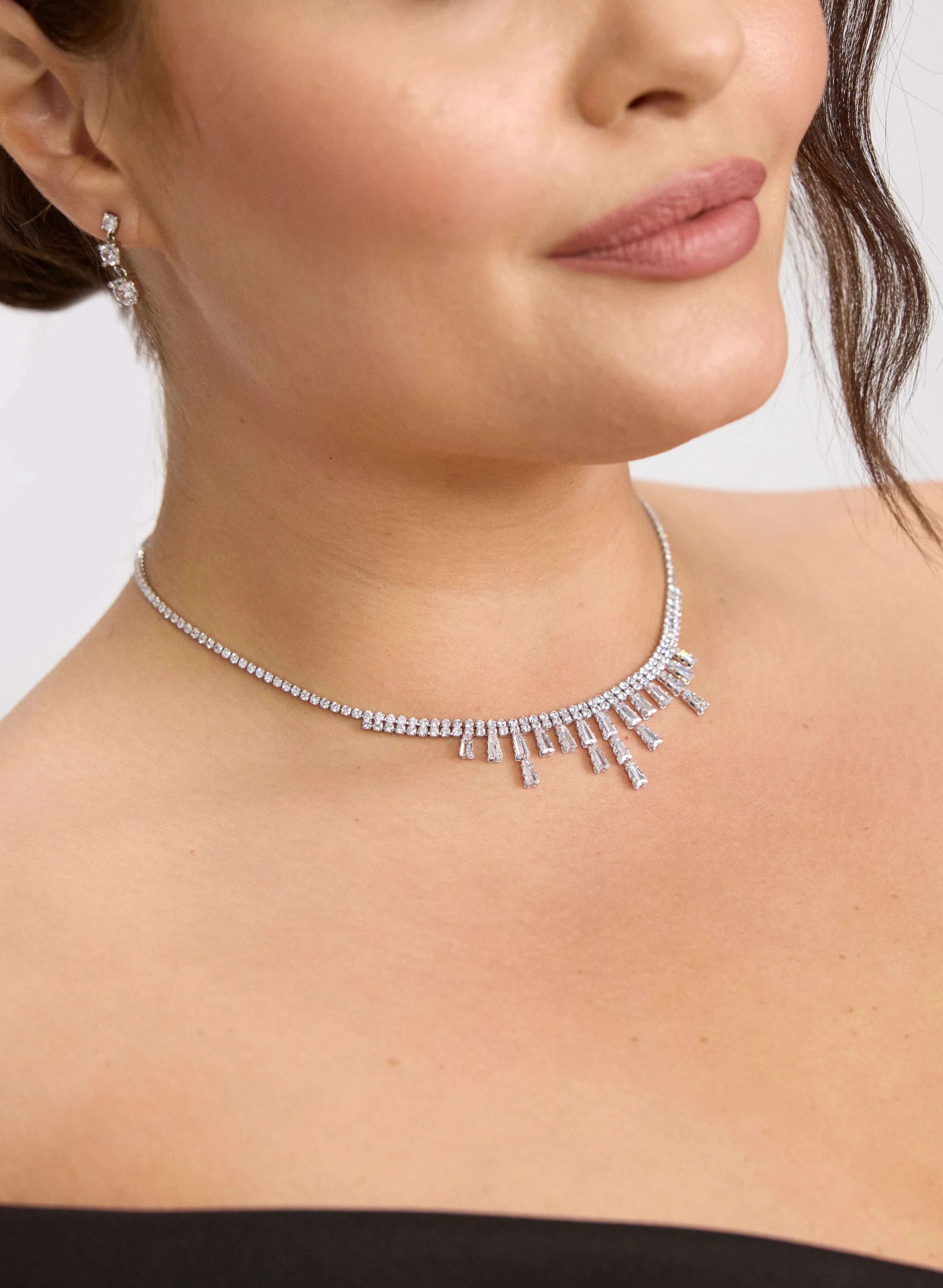 Baguette Drop Necklace - Image 3