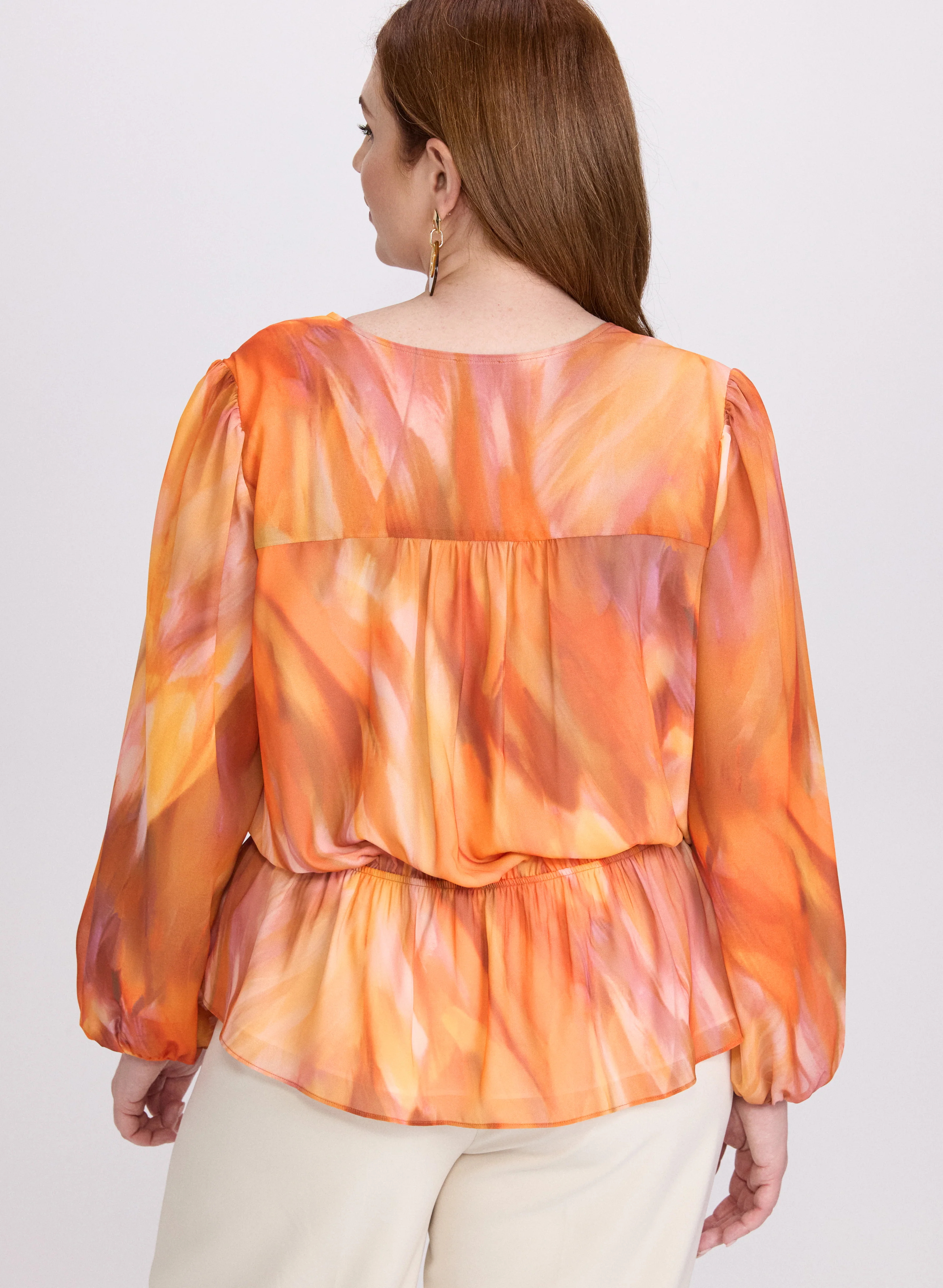 Abstract Peplum Blouse - Image 4