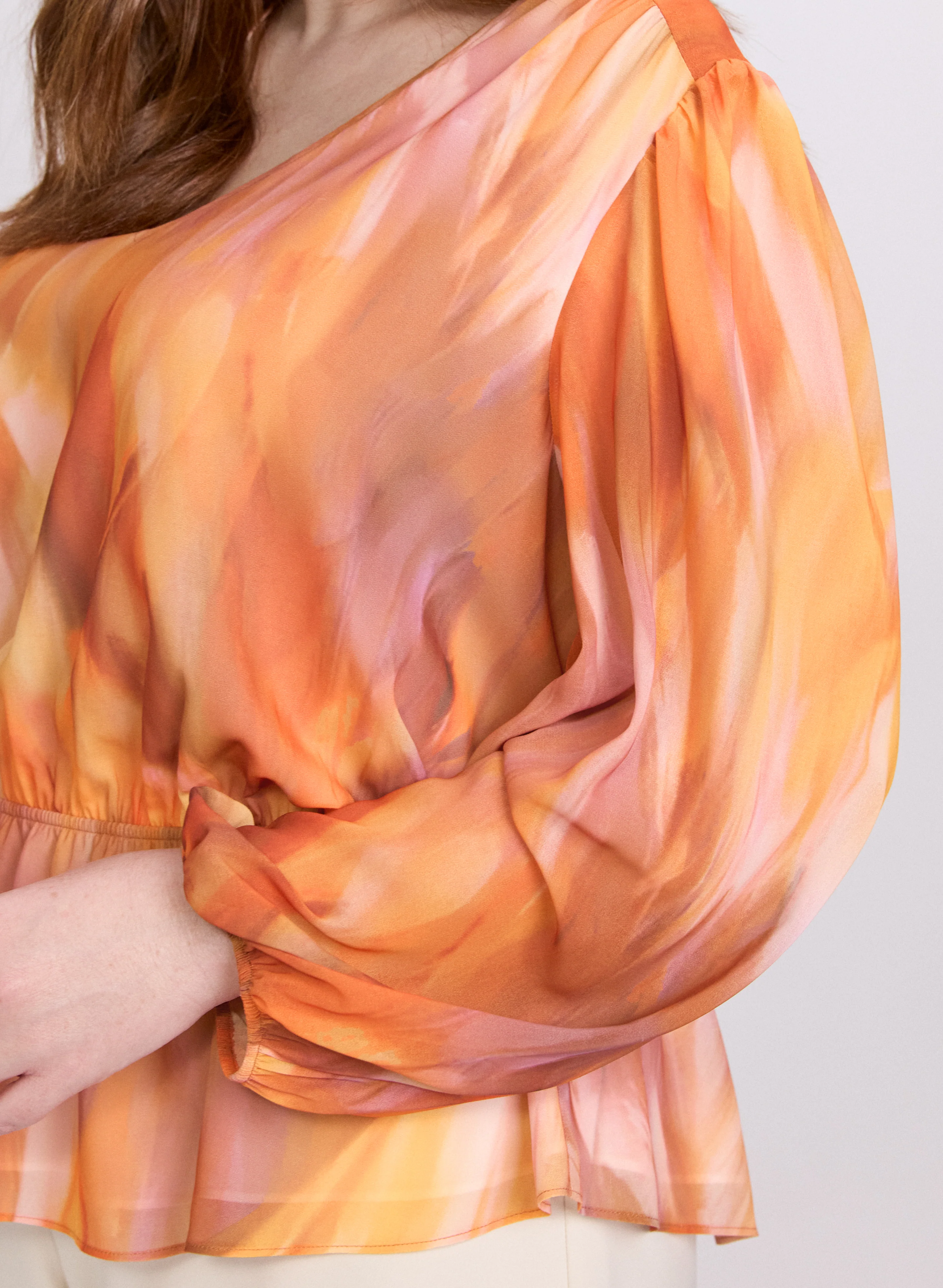 Abstract Peplum Blouse - Image 5