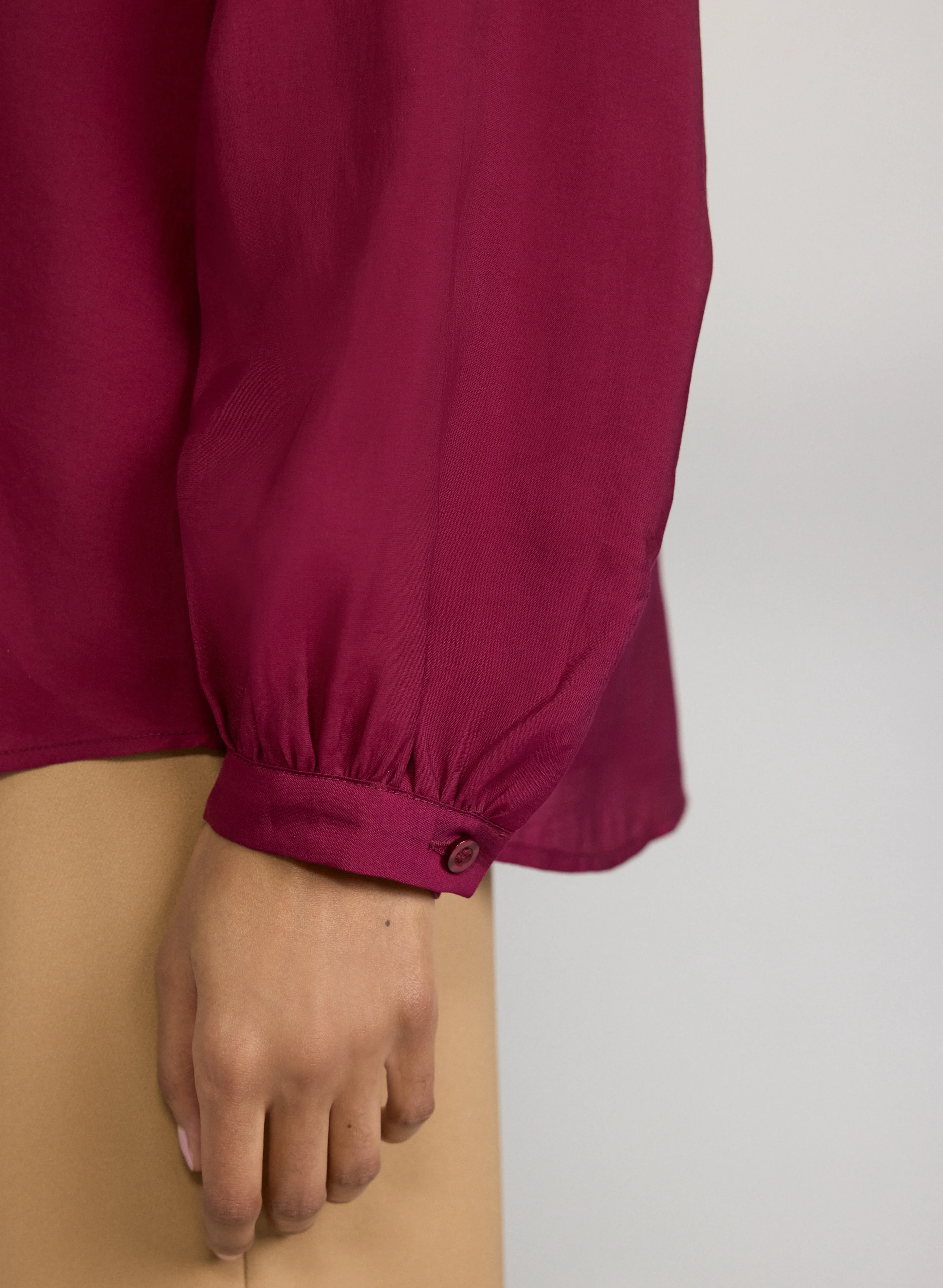Balloon Sleeve Button-Down Blouse - Image 6