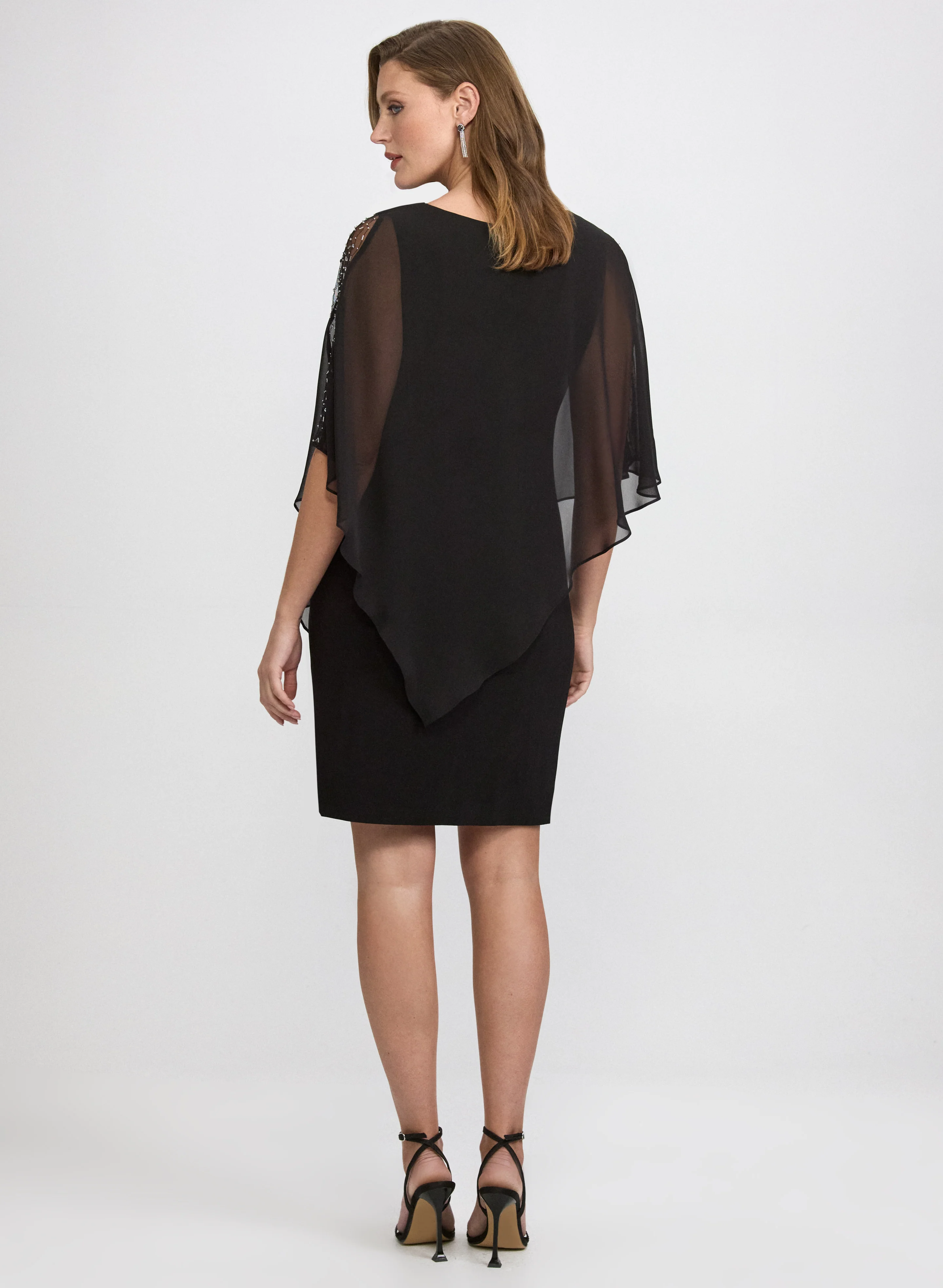 Beaded Capelet Overlay Dress - Image 4