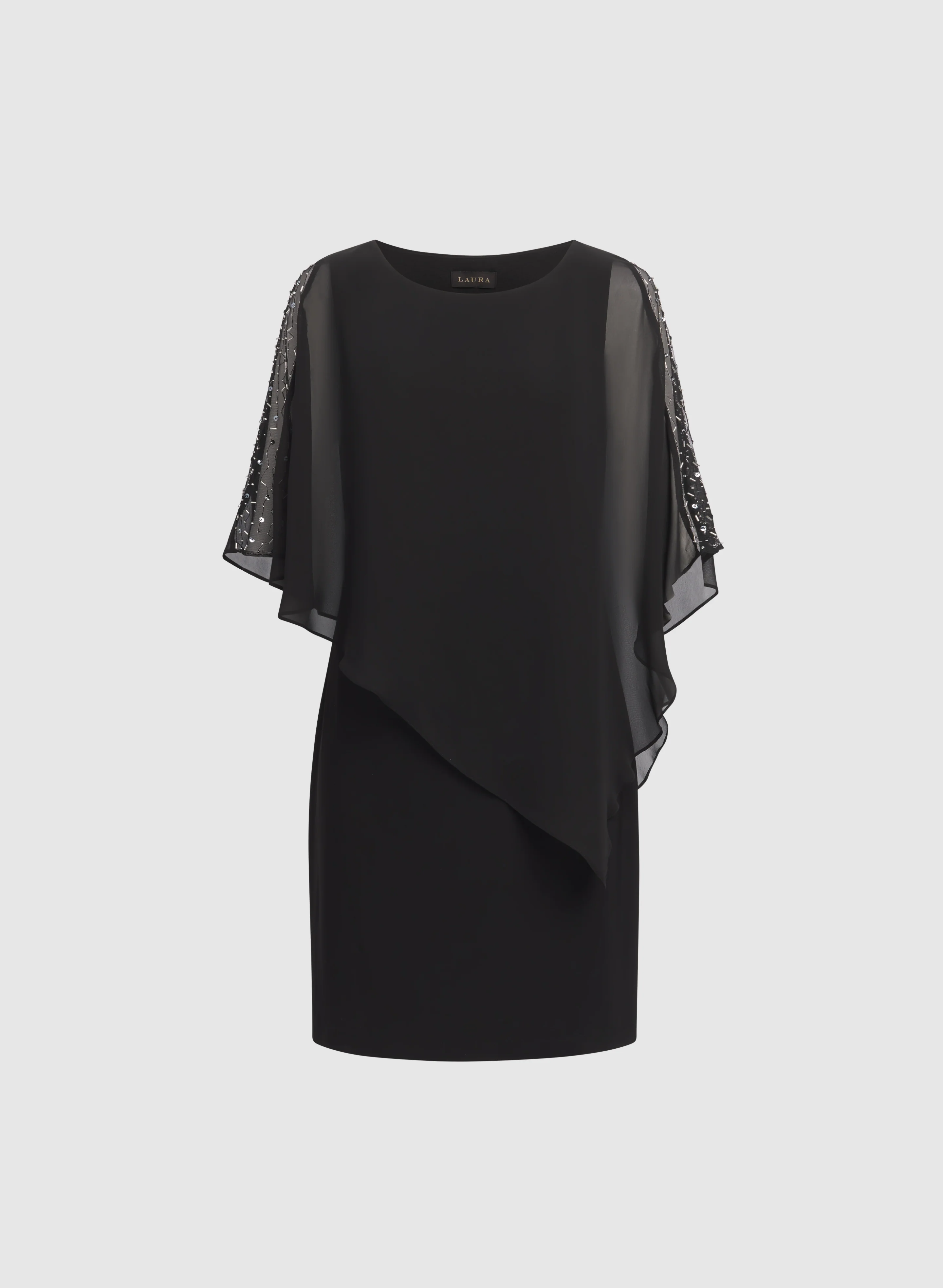 Beaded Capelet Overlay Dress - Image 5