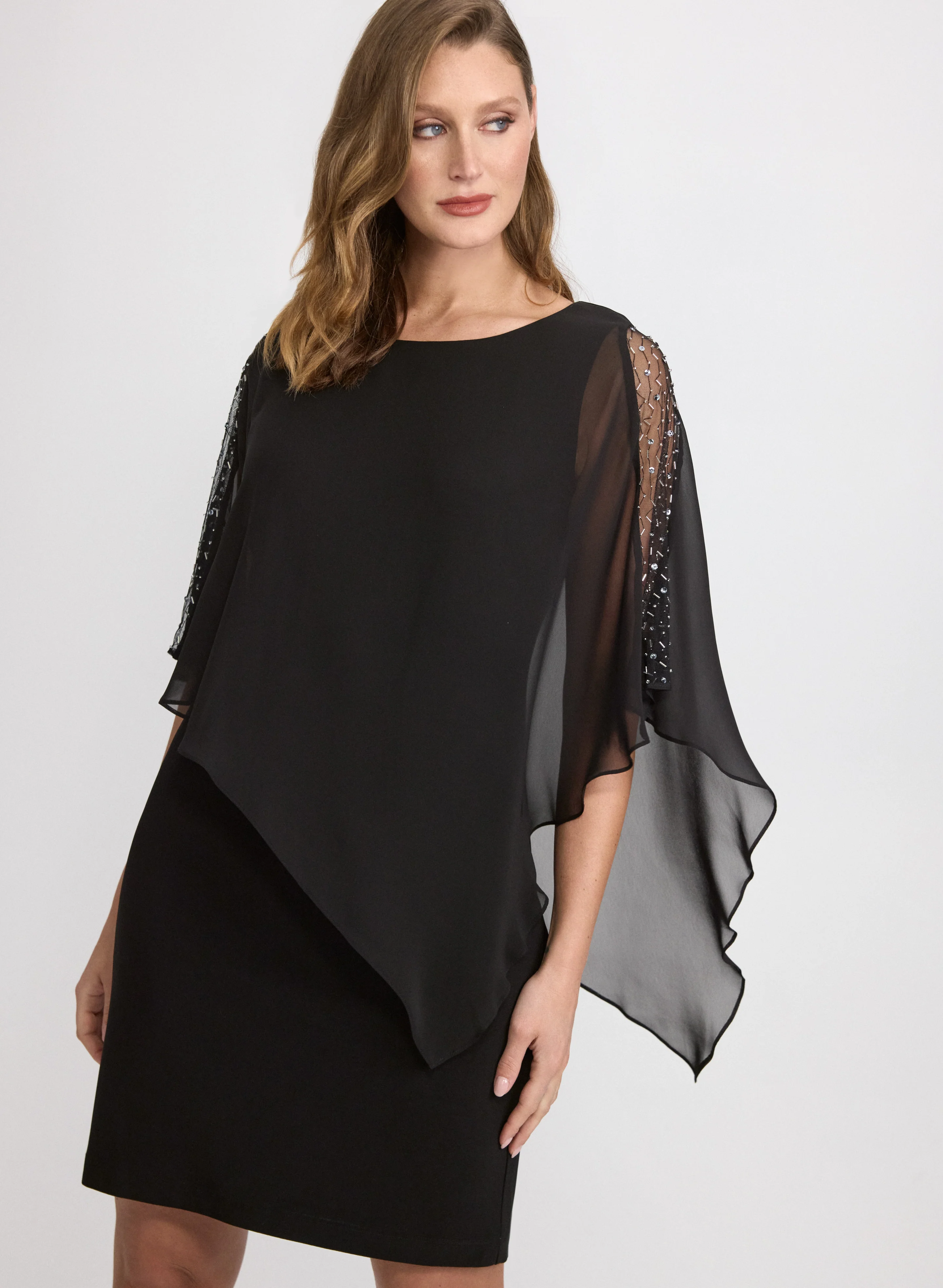Beaded Capelet Overlay Dress - Image 7