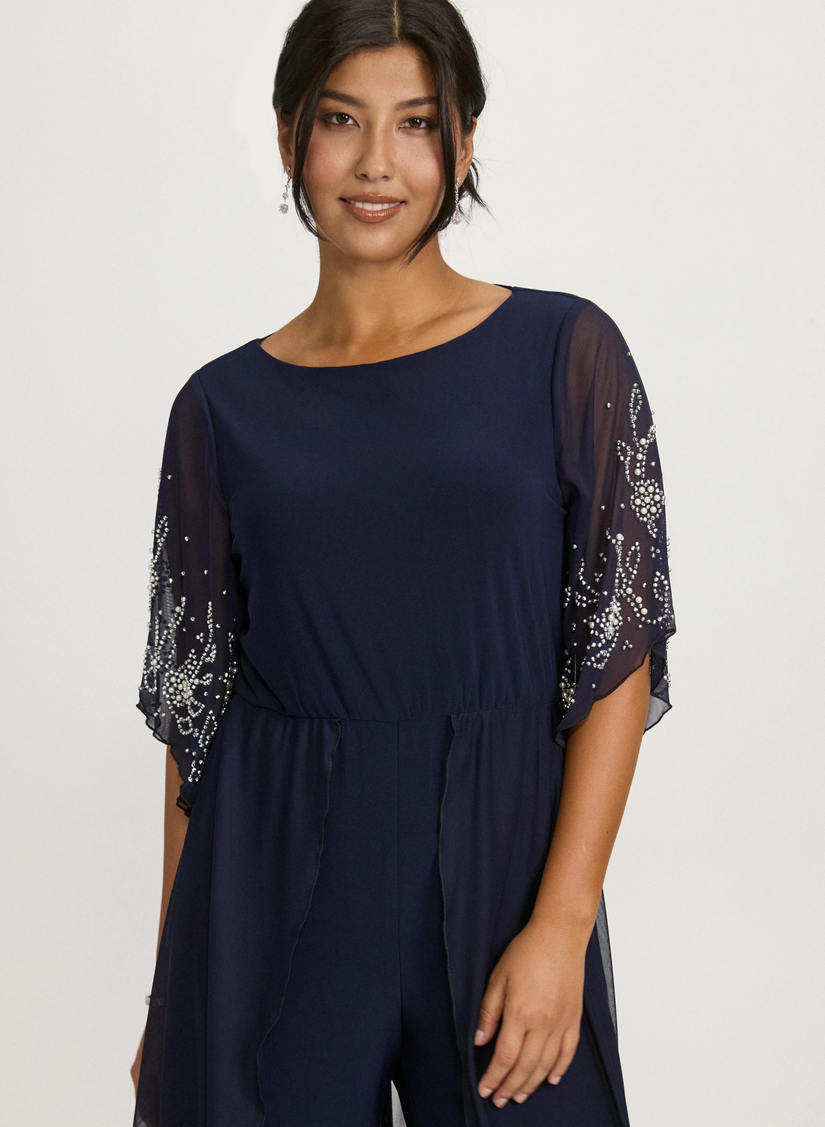 Beaded Chiffon Jumpsuit - Image 4