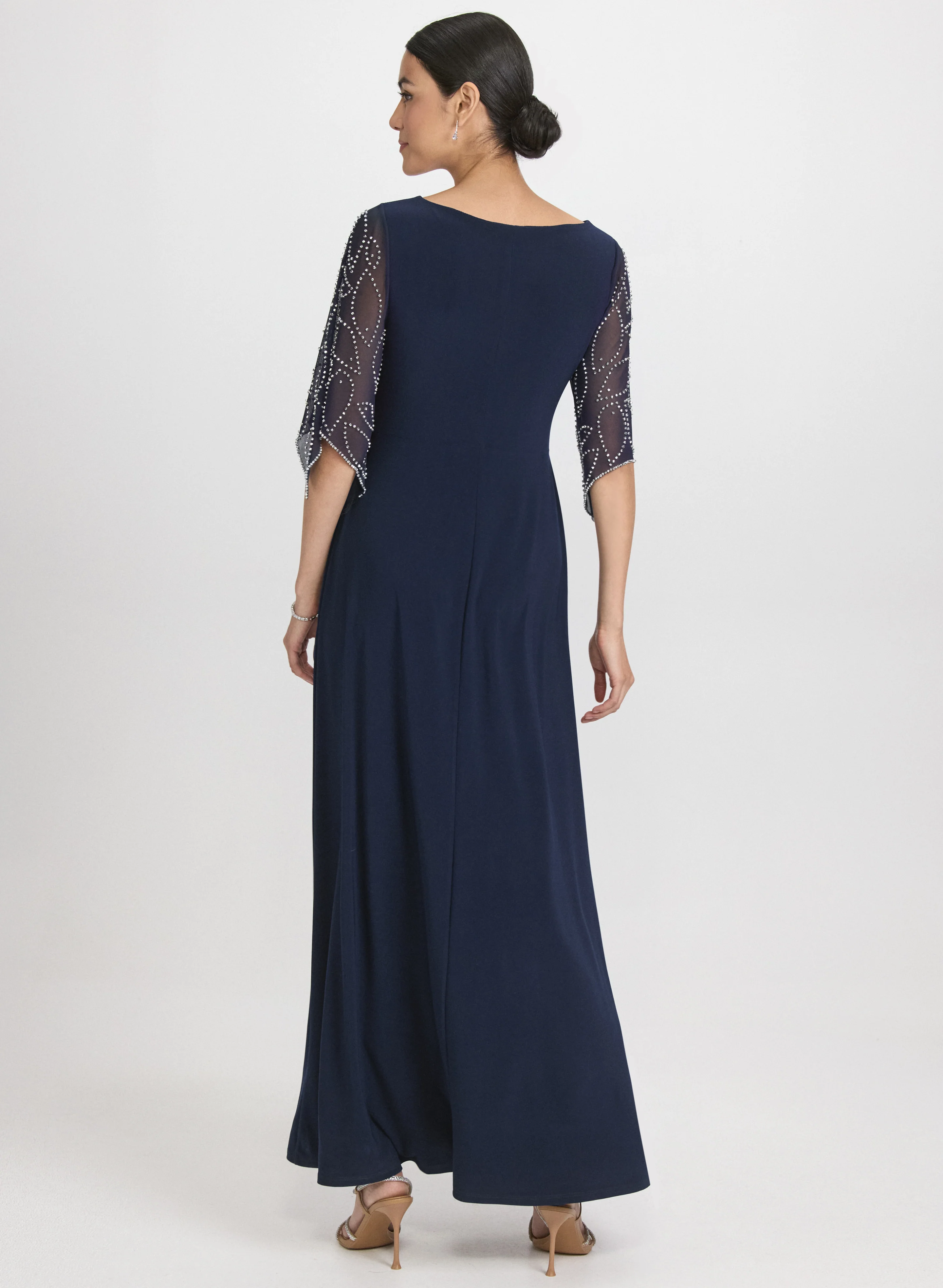 Beaded Flare Sleeve Dress - Image 4