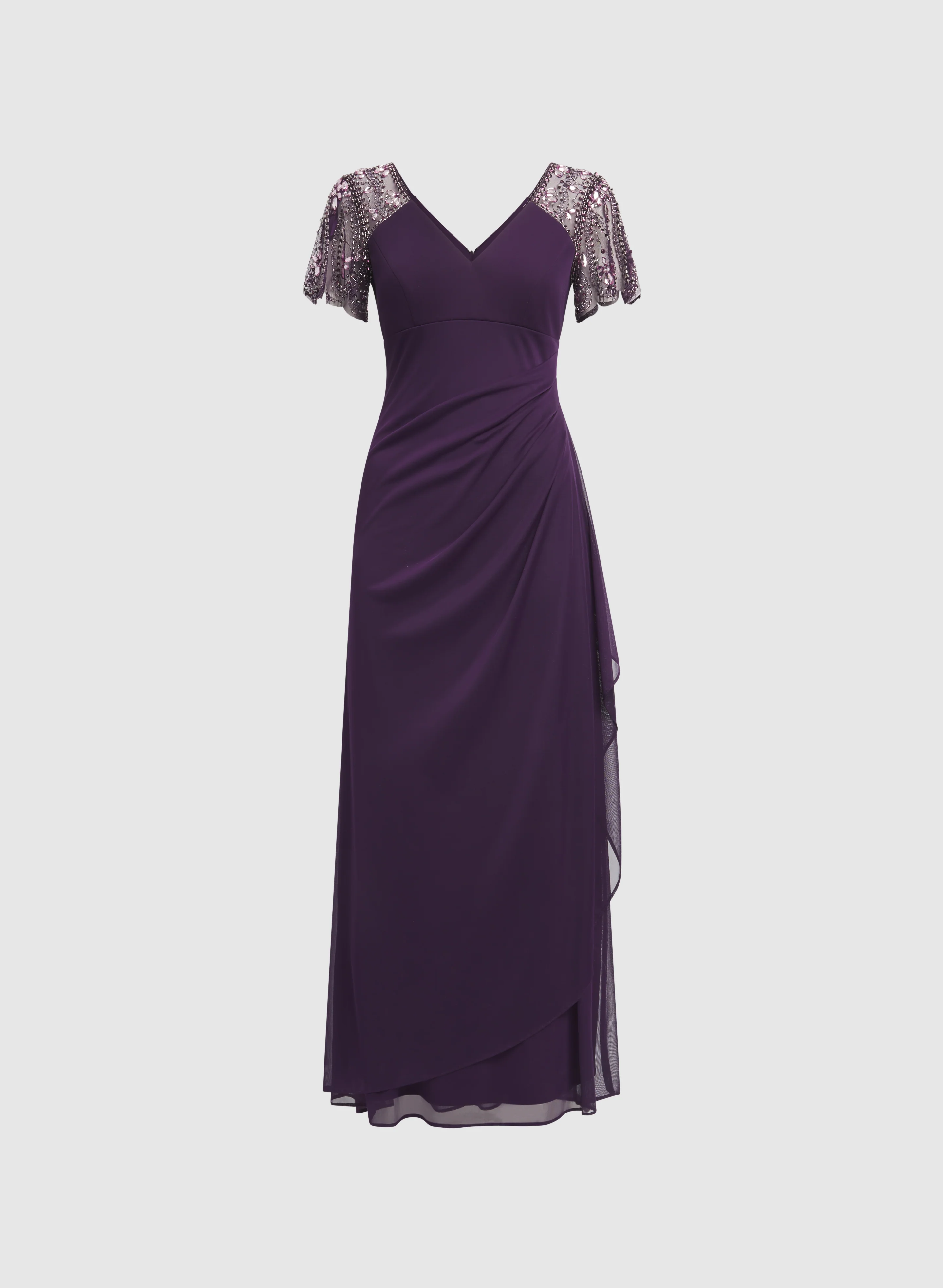 Beaded Flutter Sleeve Dress - Image 5