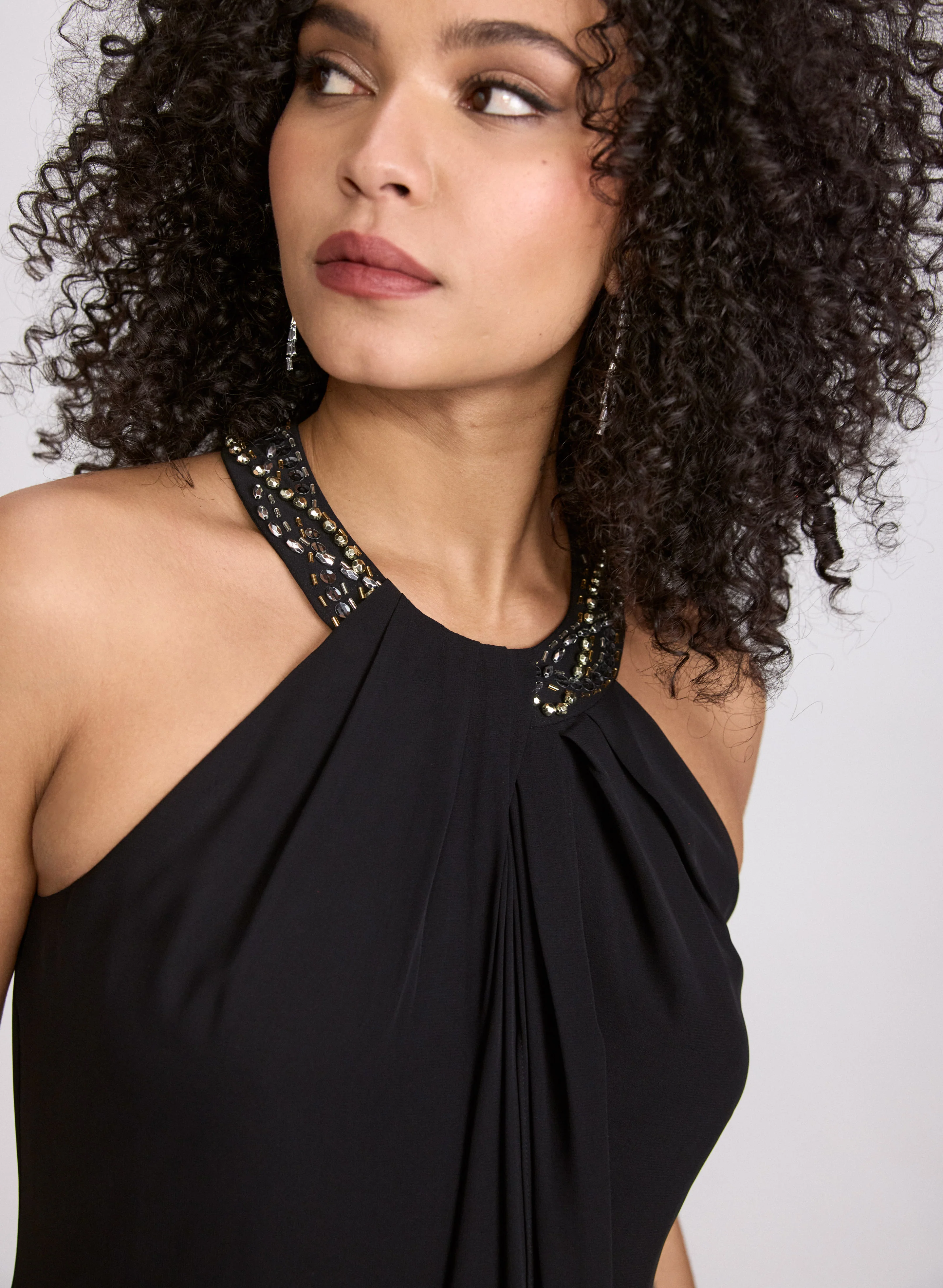 Beaded Halter Neck Dress - Short - Image 5
