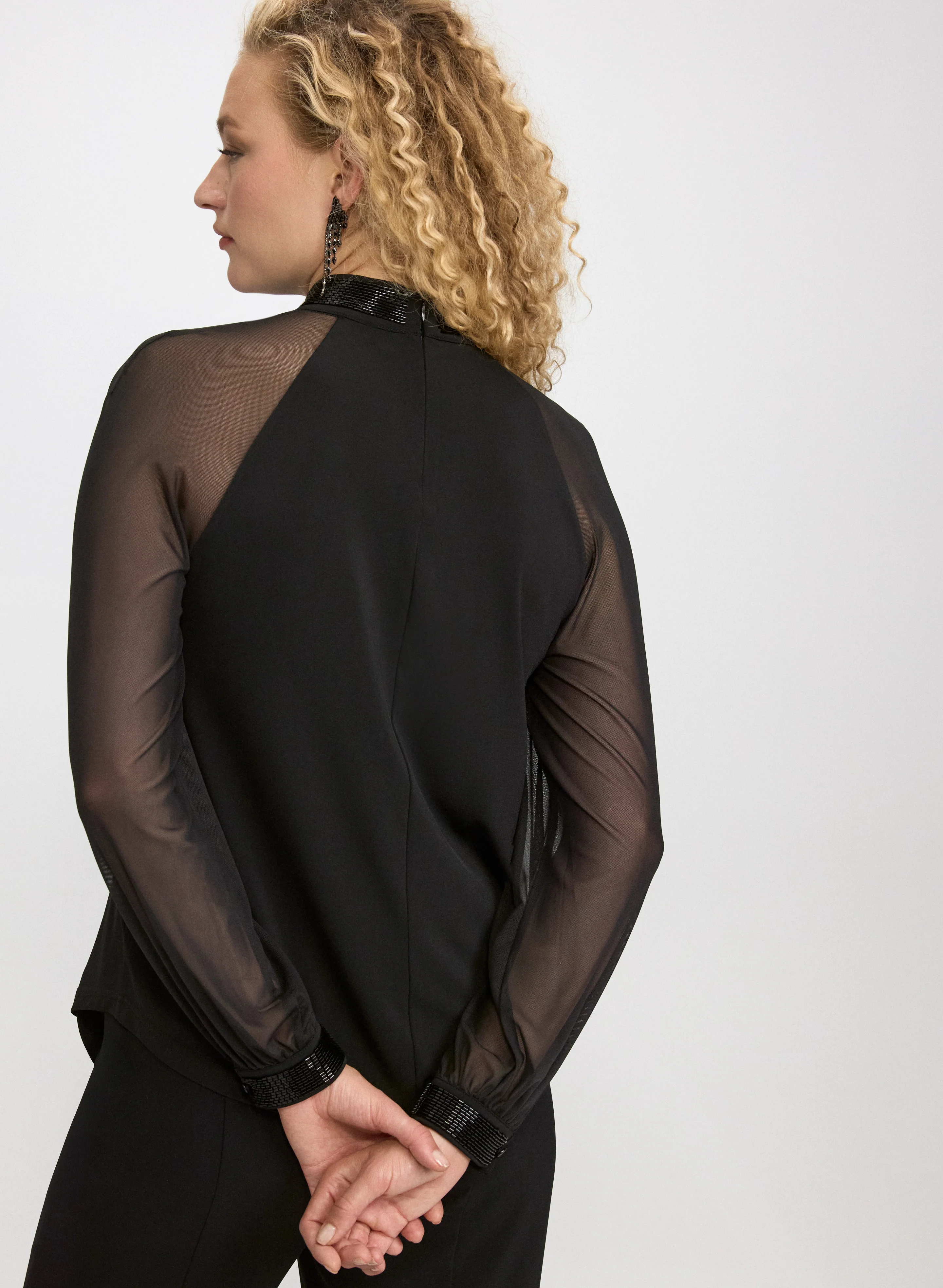 Beaded Mock Neck Top - Image 5