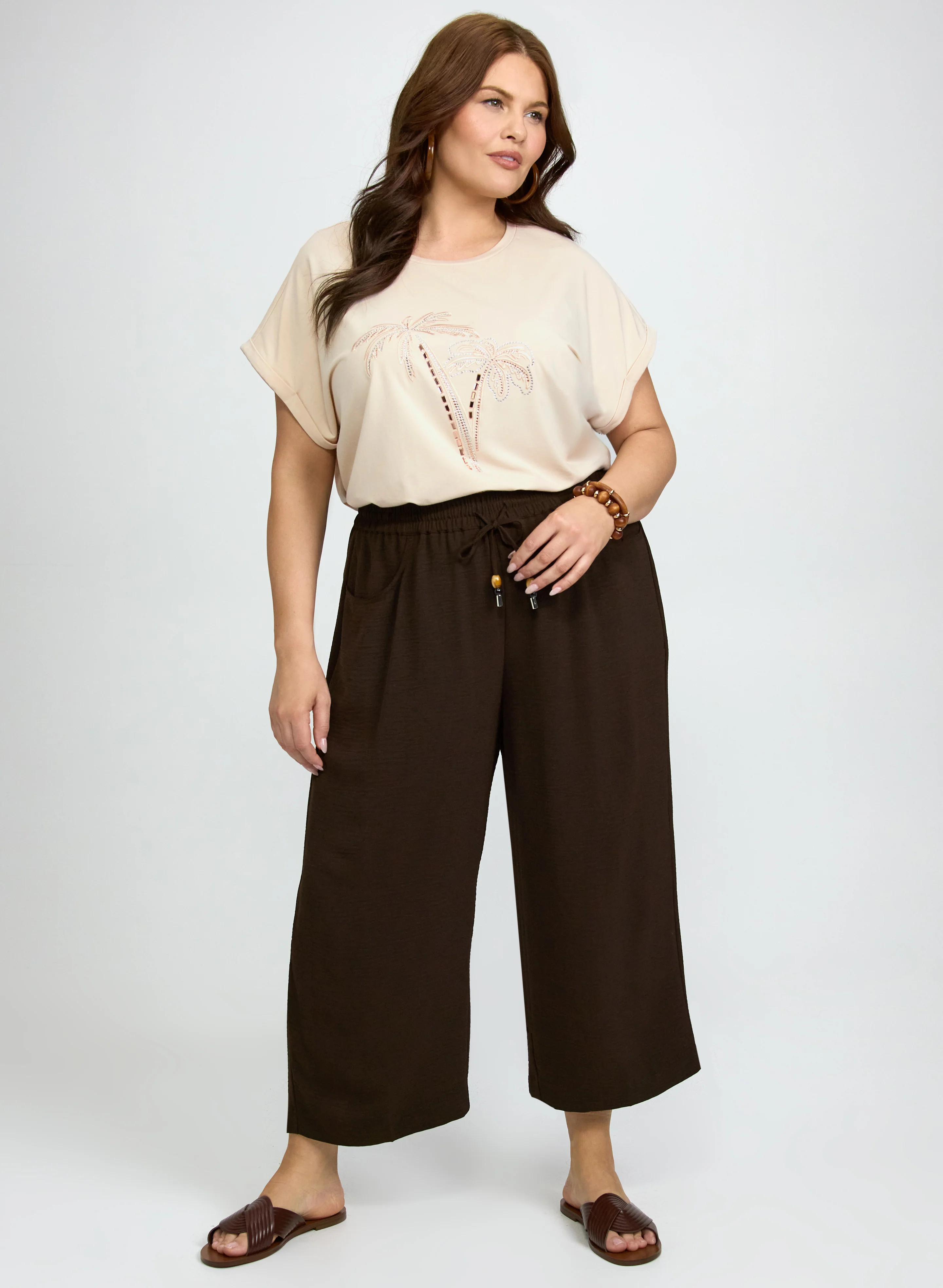 Stone Embellished Palm Print T-Shirt - Image 3