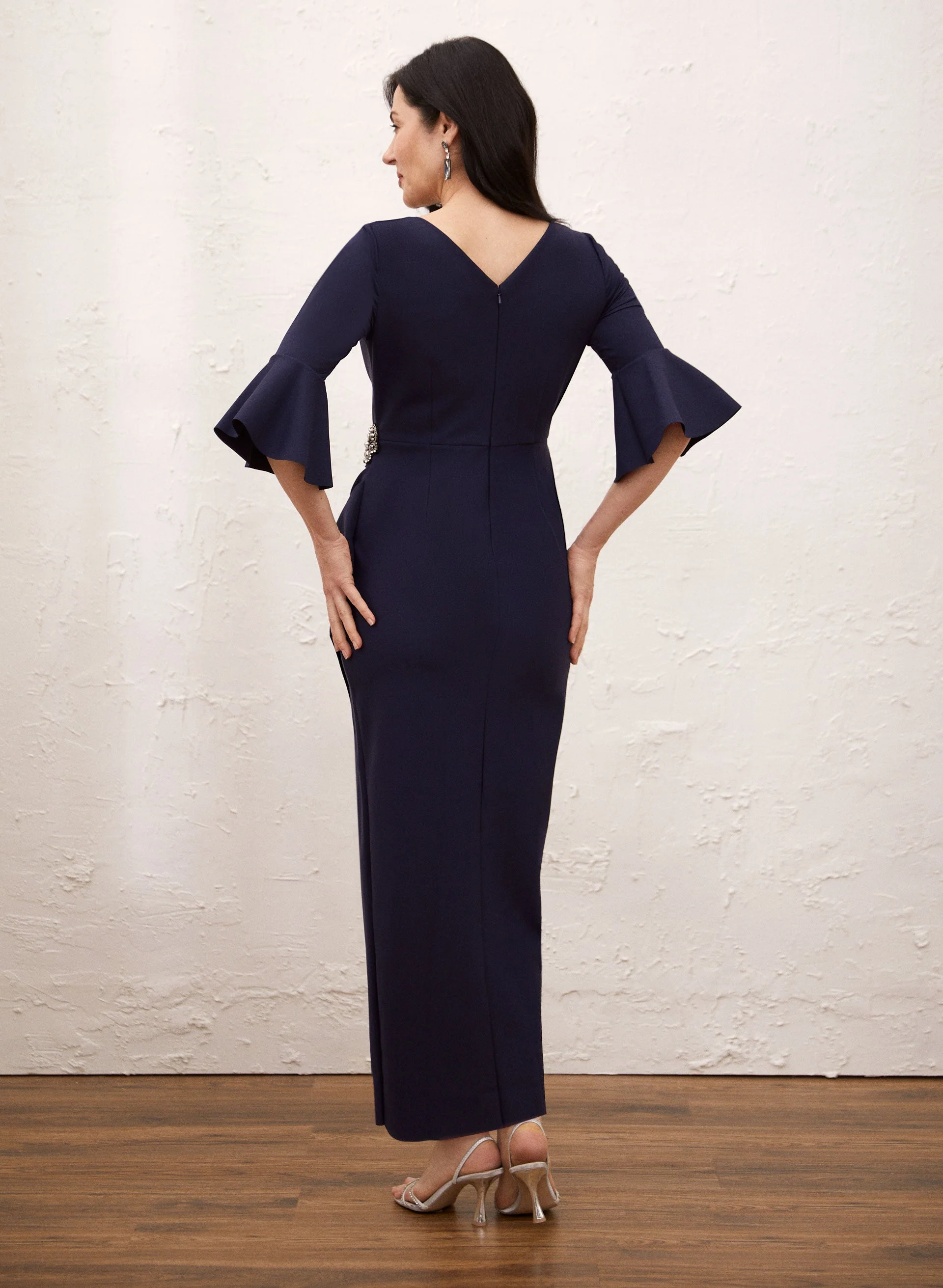 Bell Sleeve Flounce Detail Dress - Image 2