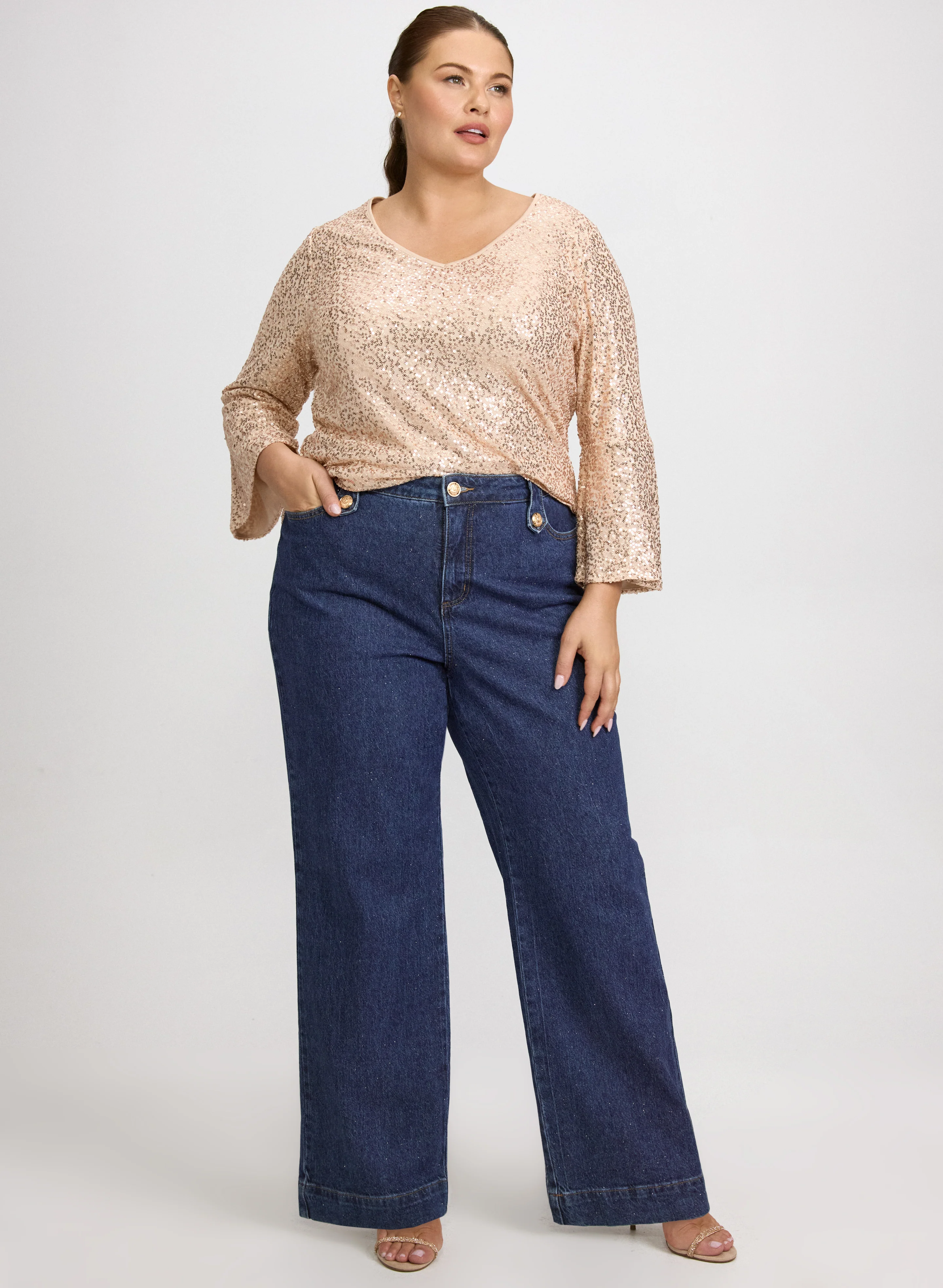 Bell Sleeve Sequin Top - Image 3