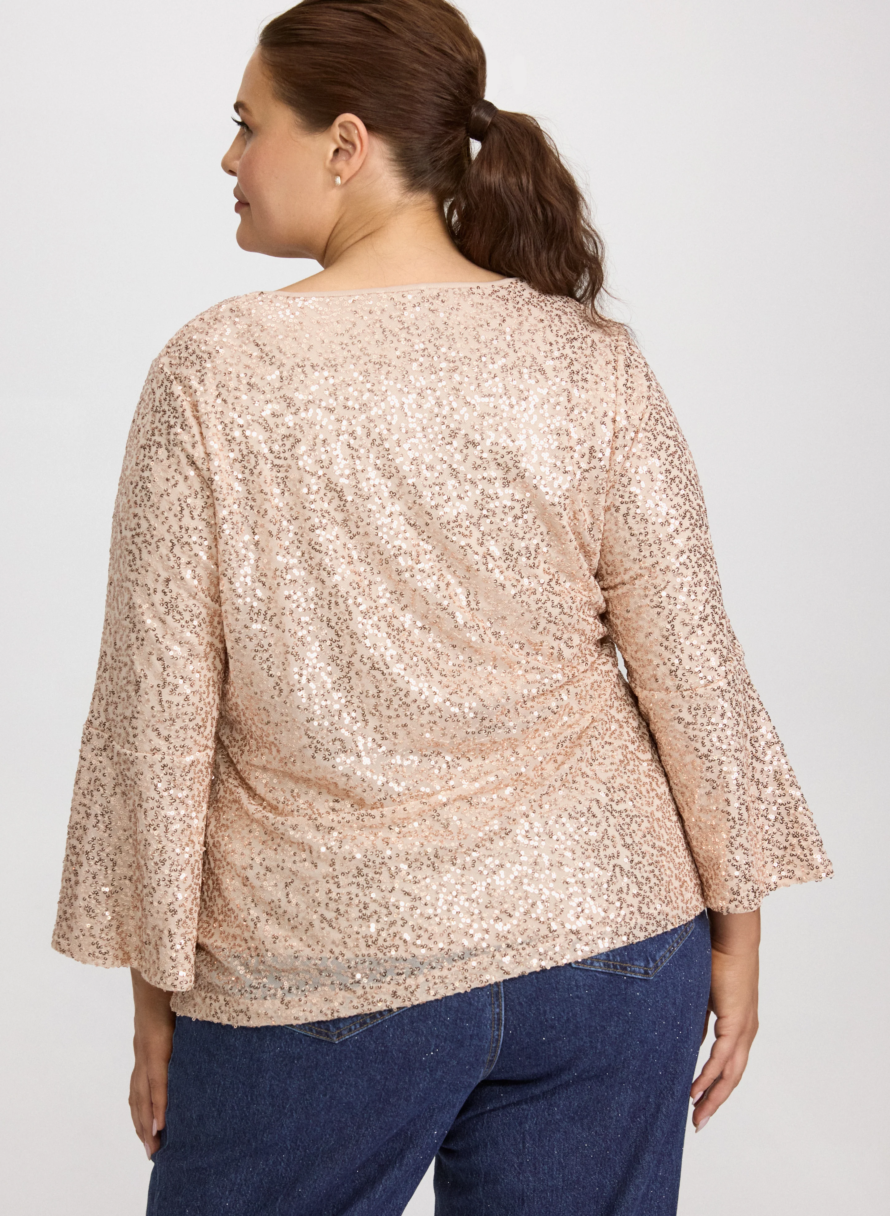 Bell Sleeve Sequin Top - Image 4