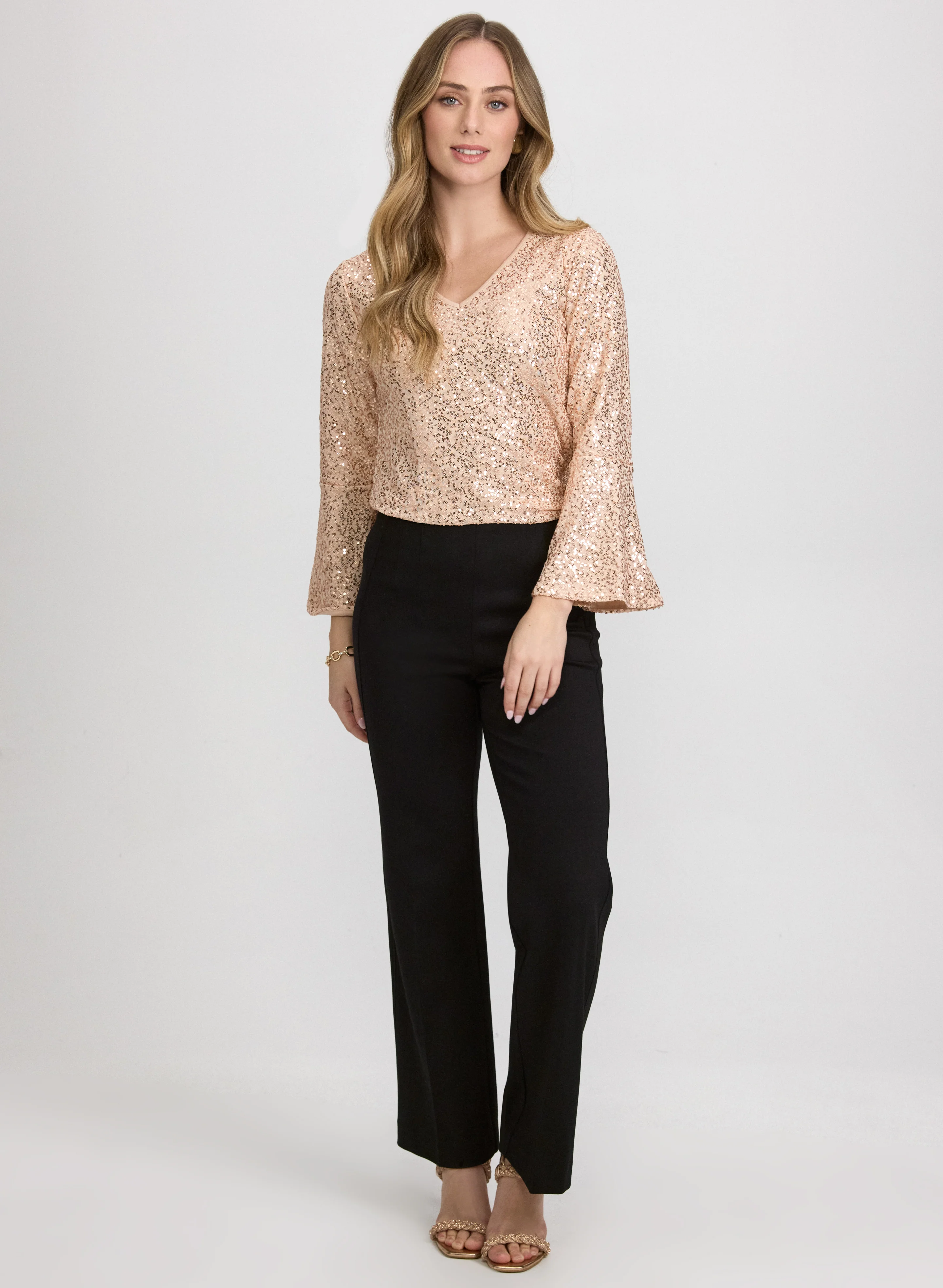Bell Sleeve Sequin Top - Image 3