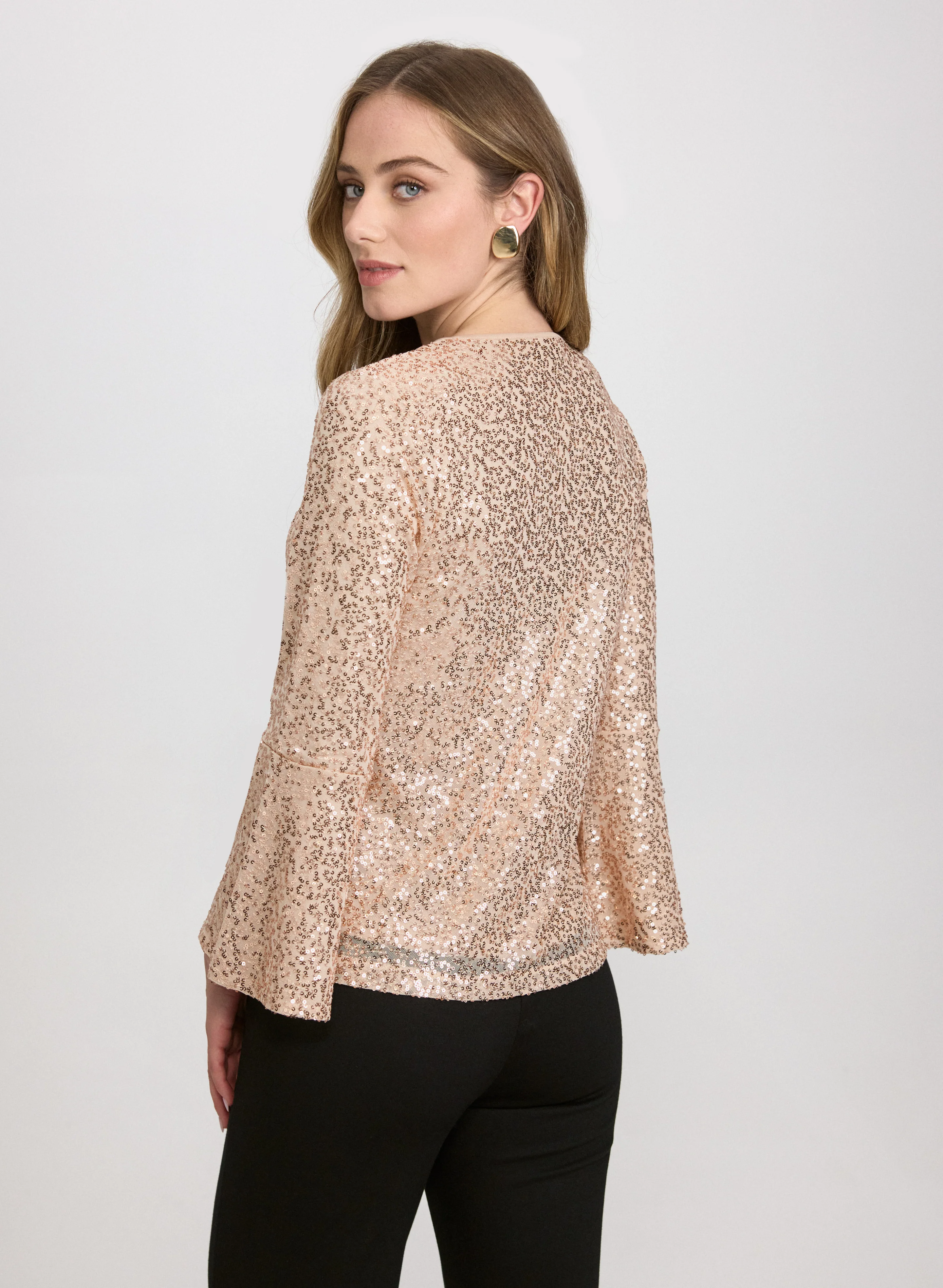 Bell Sleeve Sequin Top - Image 4