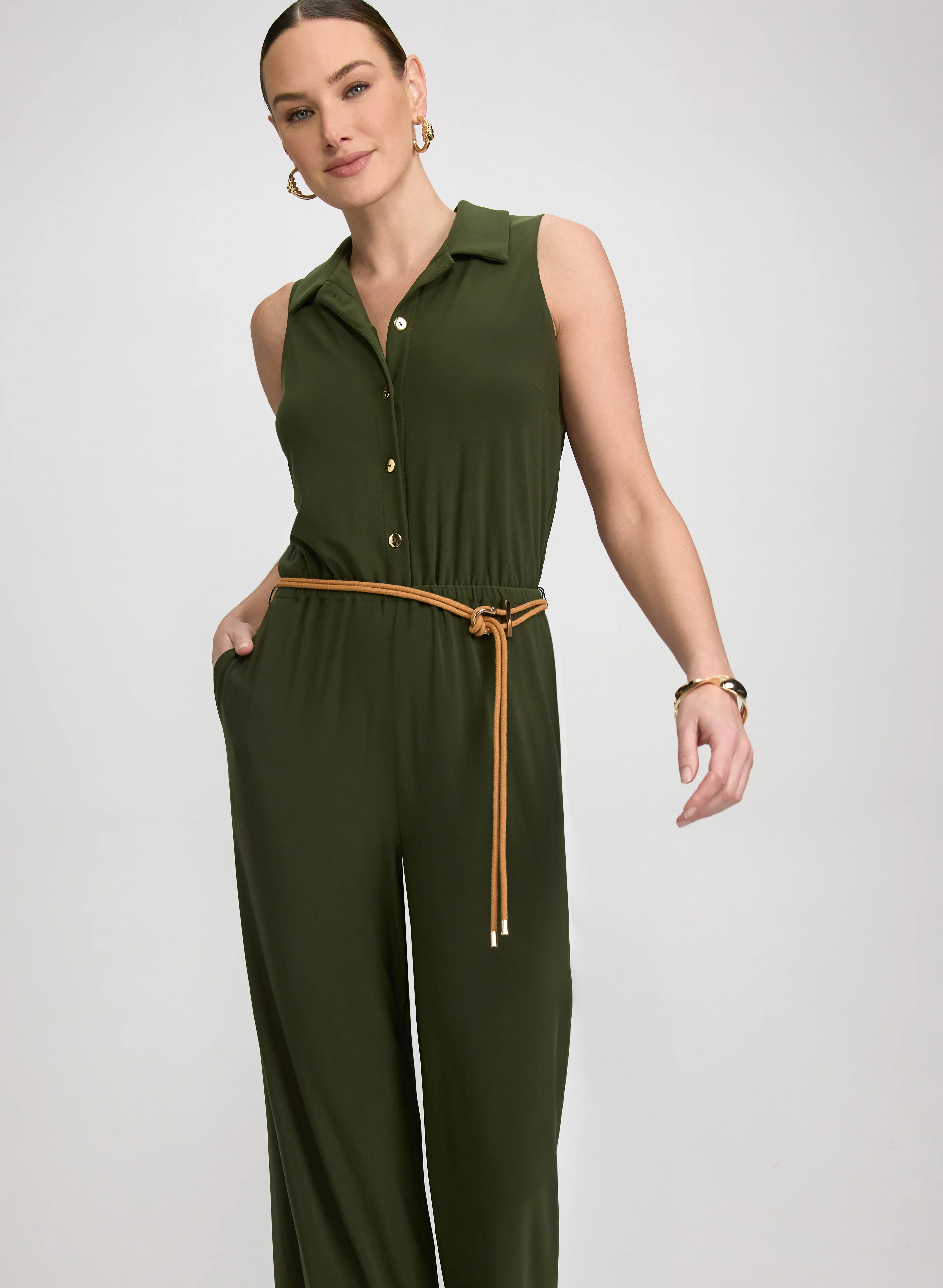 Belted Jersey Jumpsuit - Image 5