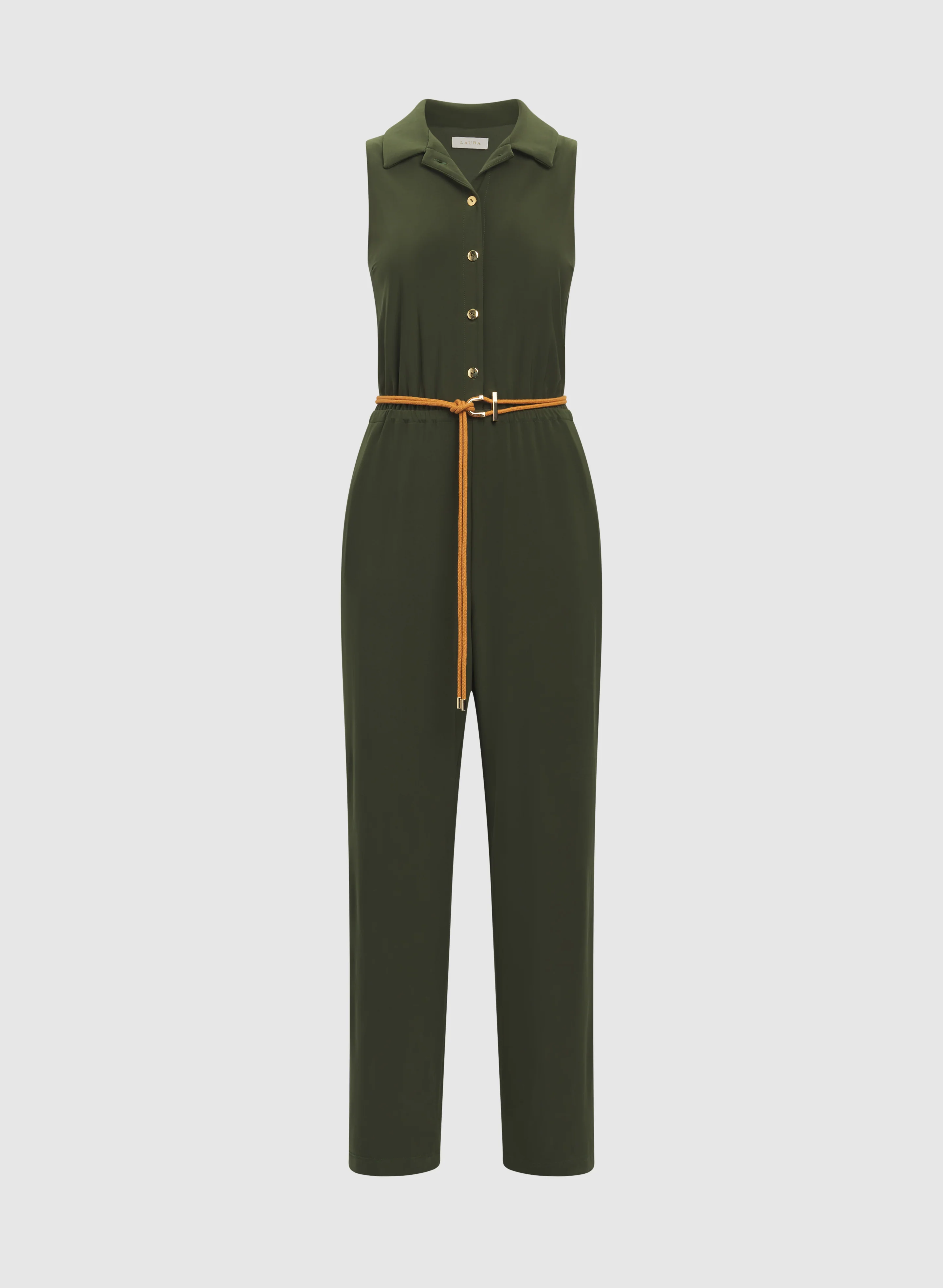 Belted Jersey Jumpsuit - Image 7