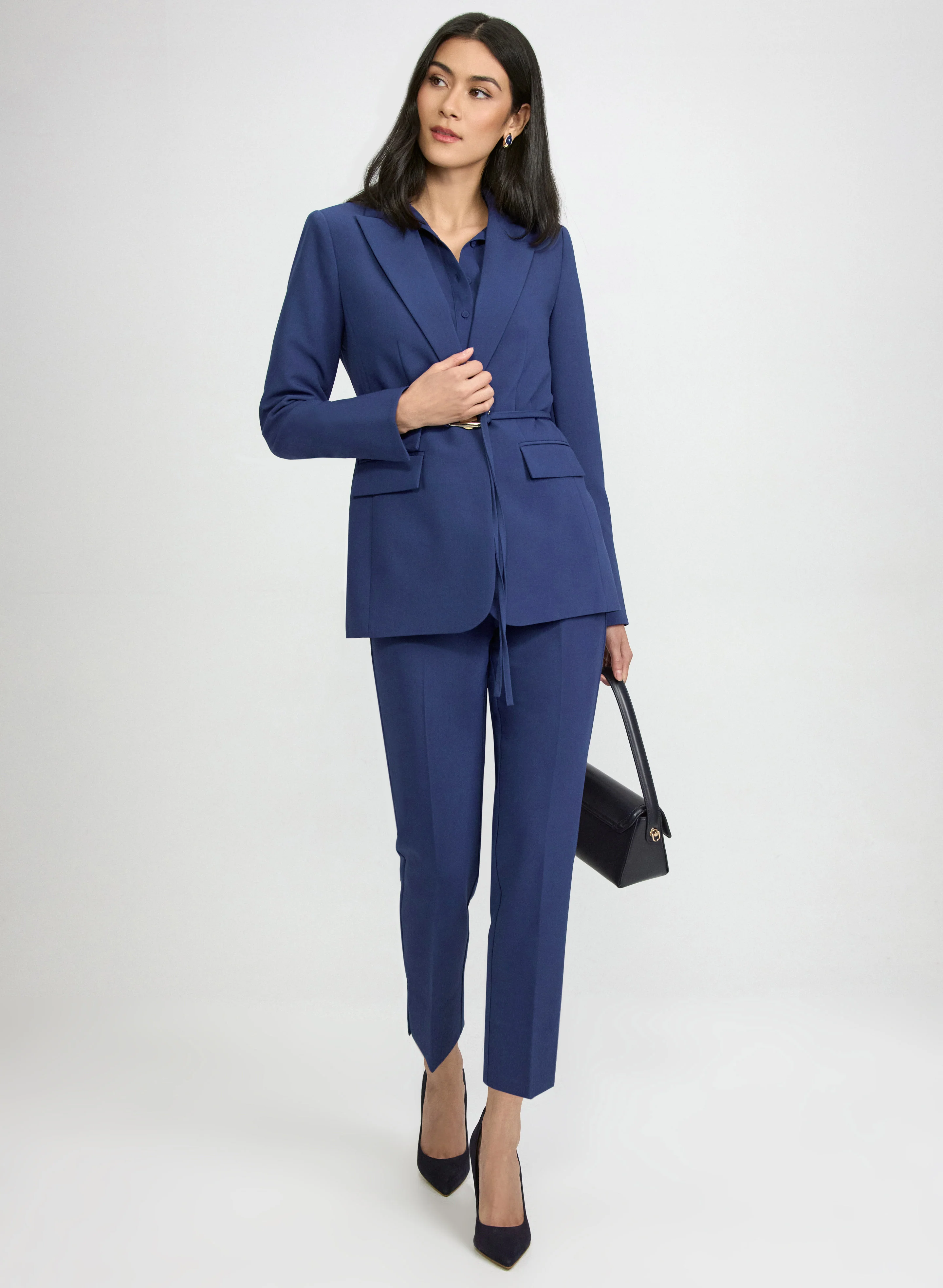Belted Peaked Lapel Blazer - Image 3