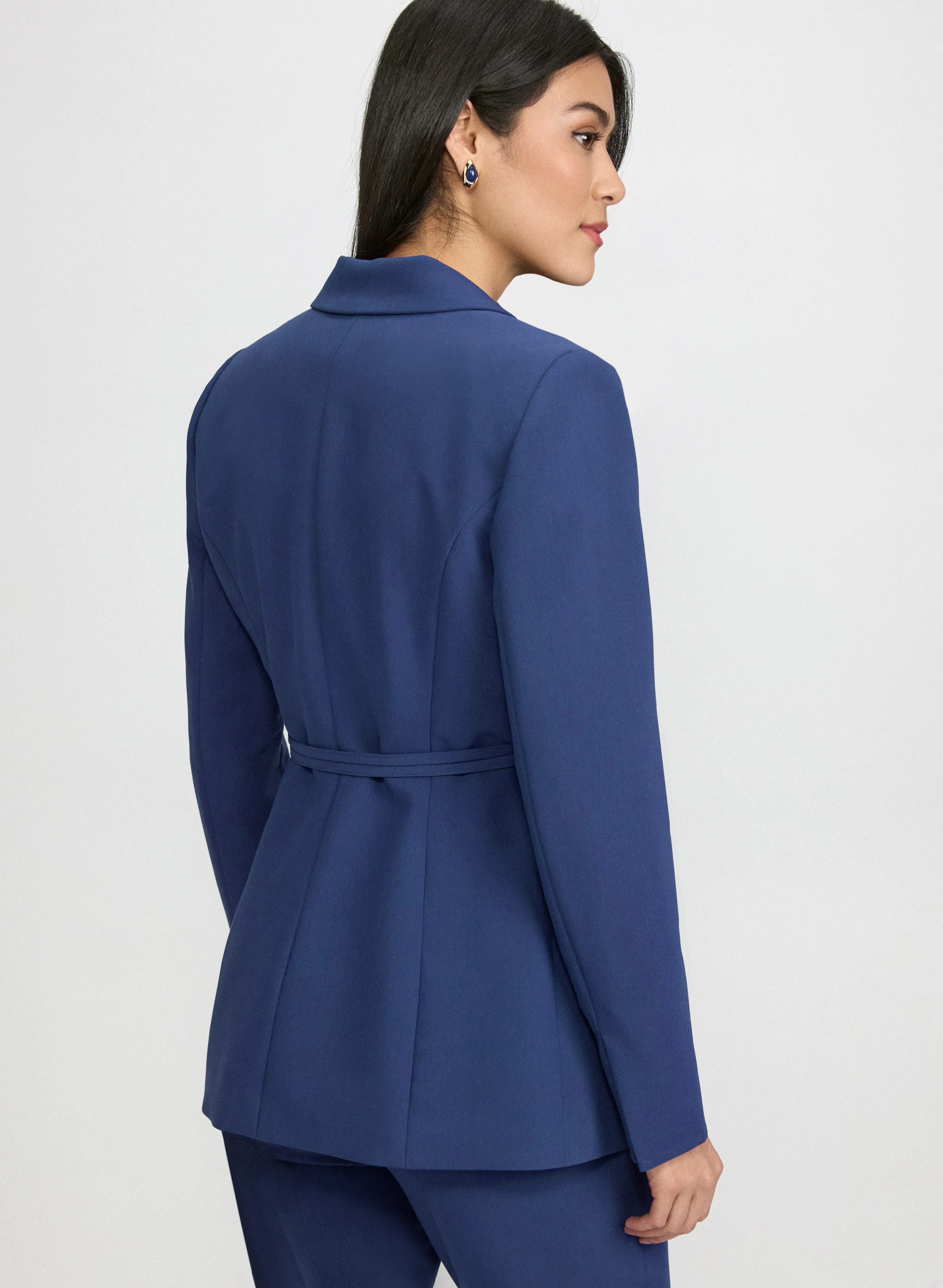 Belted Peaked Lapel Blazer - Image 4
