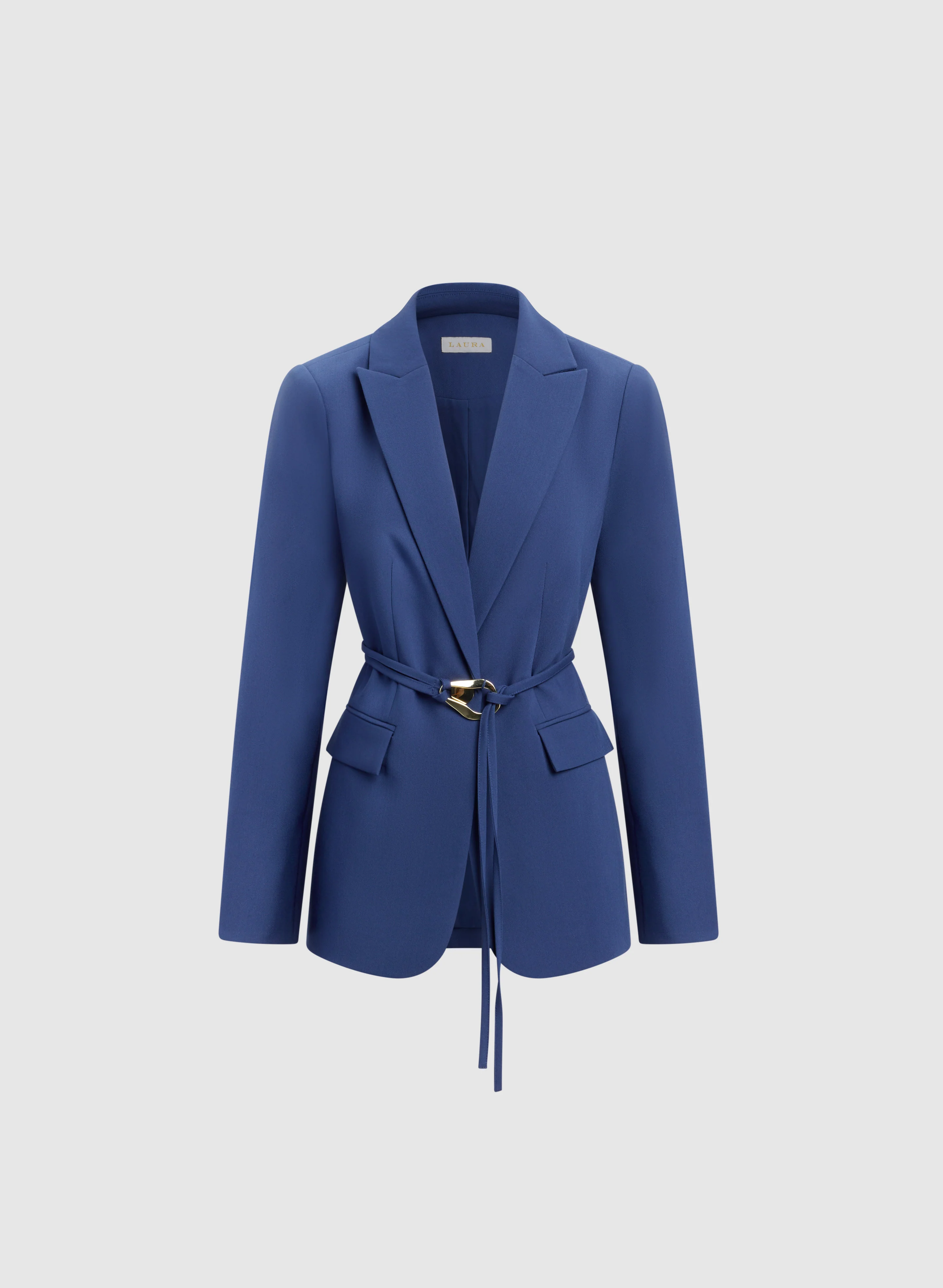 Belted Peaked Lapel Blazer - Image 6