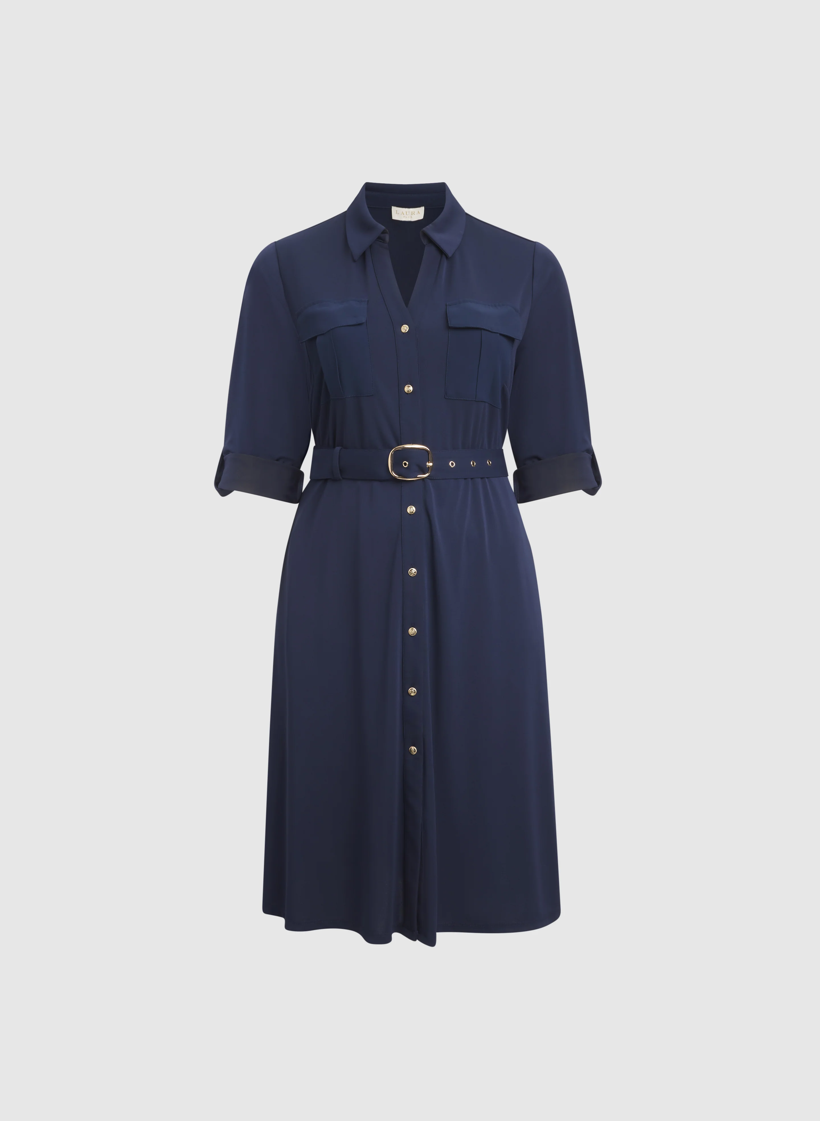Belted Shirt Dress - Image 6