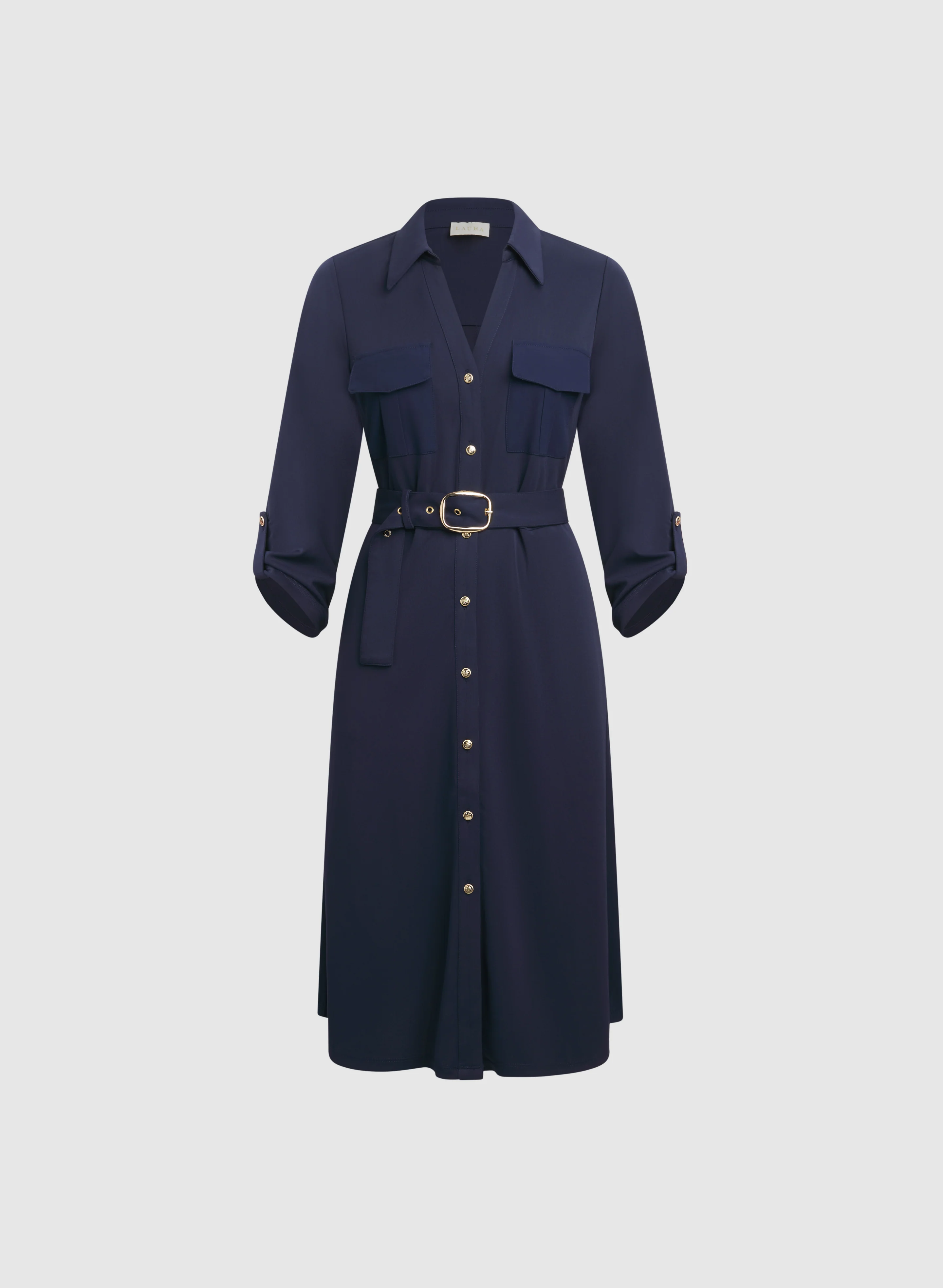 Belted Shirt Dress - Image 6