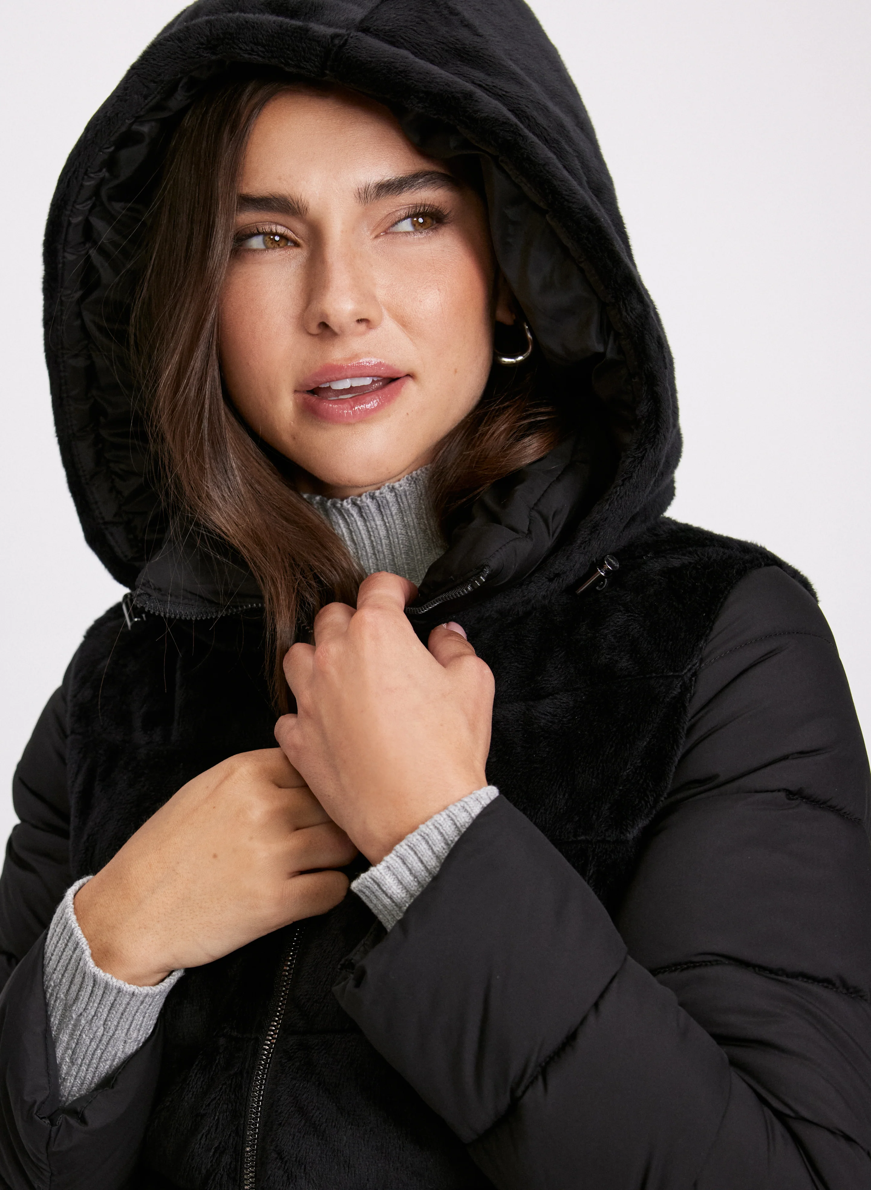 Bernardo - Mixed Plush Puffer Jacket - Image 4