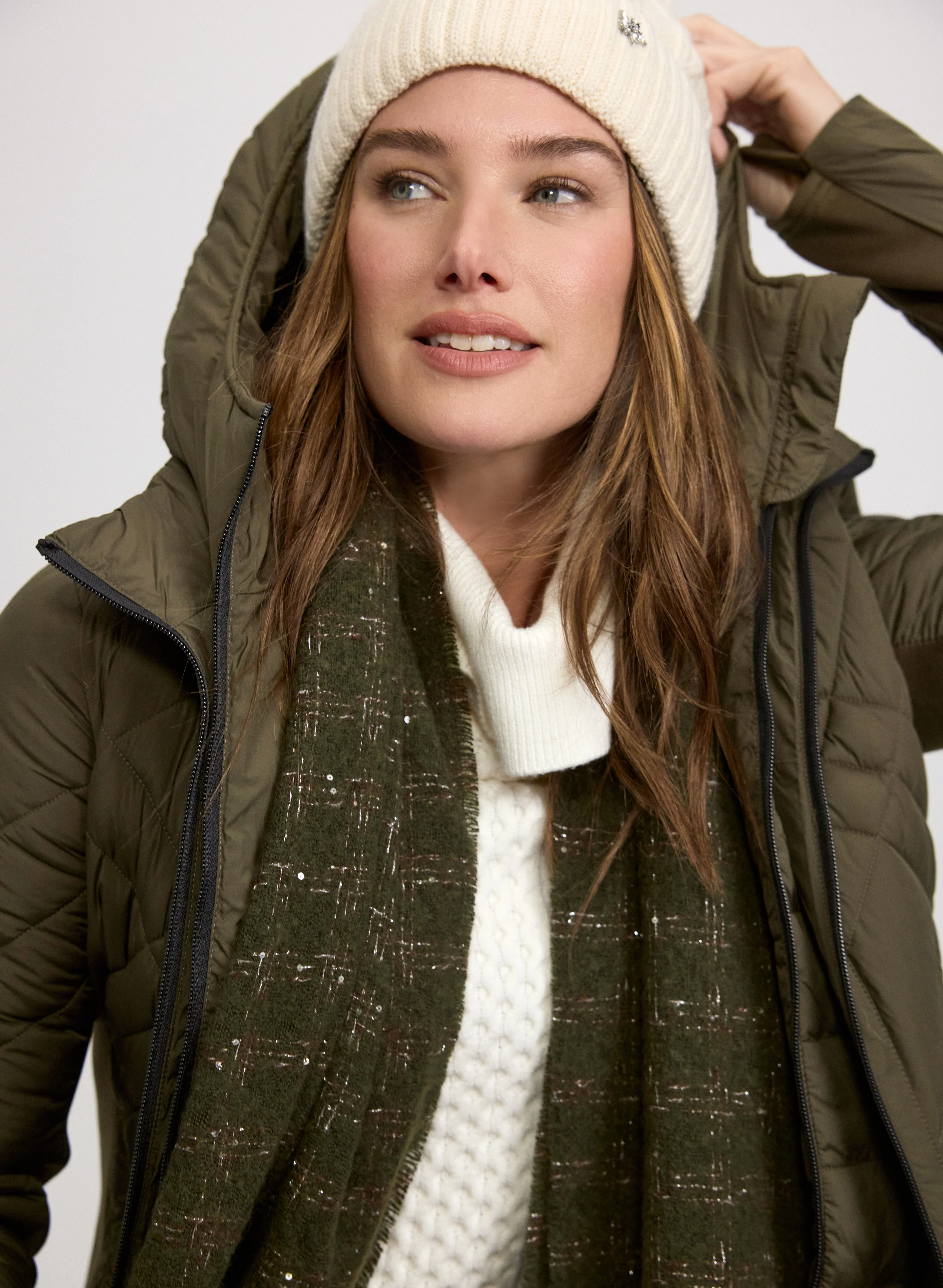 Bernardo - Quilted Scuba Detail Coat - Image 6