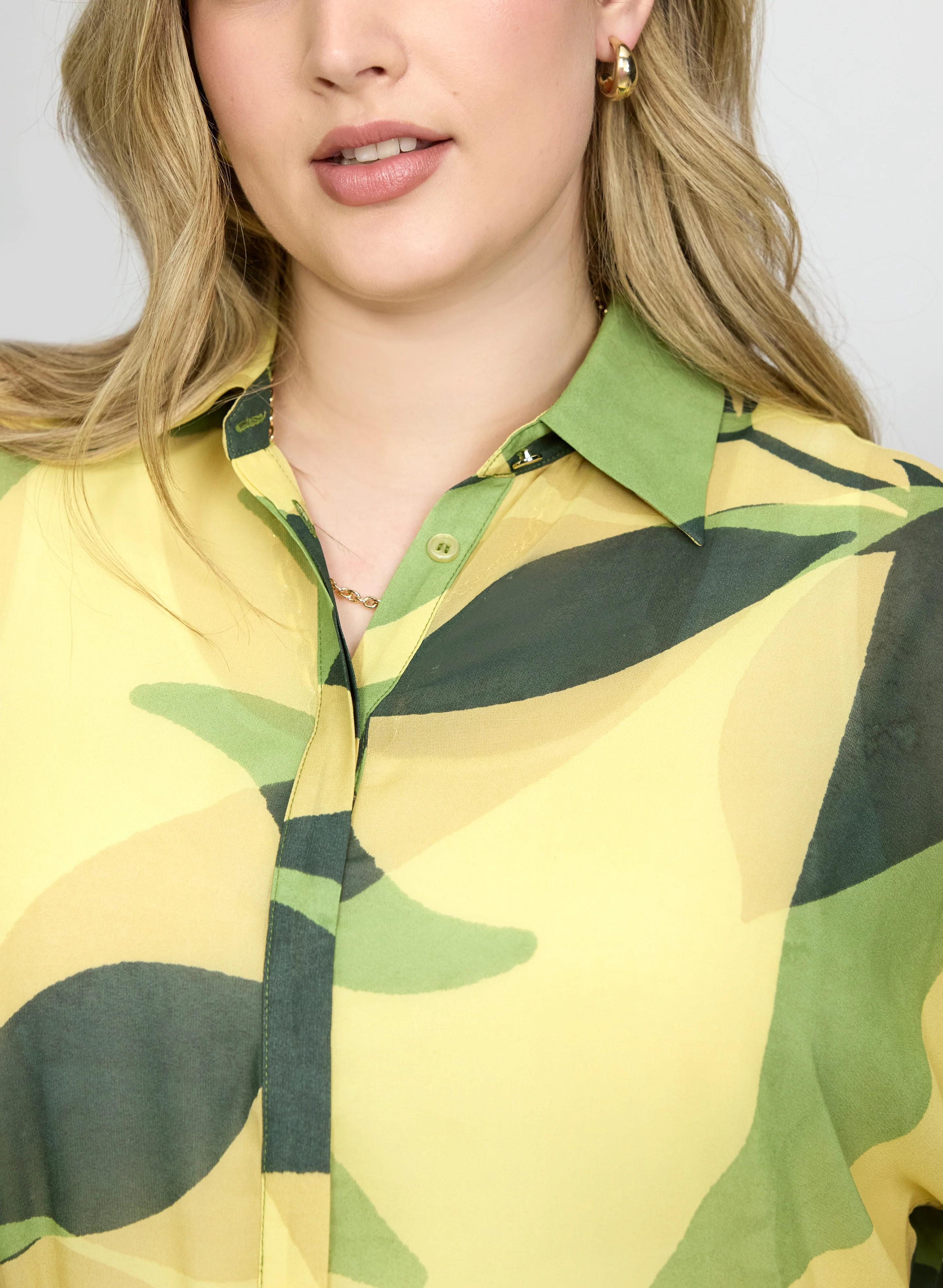 Blouses Leaf Short Sleeve - Image 4