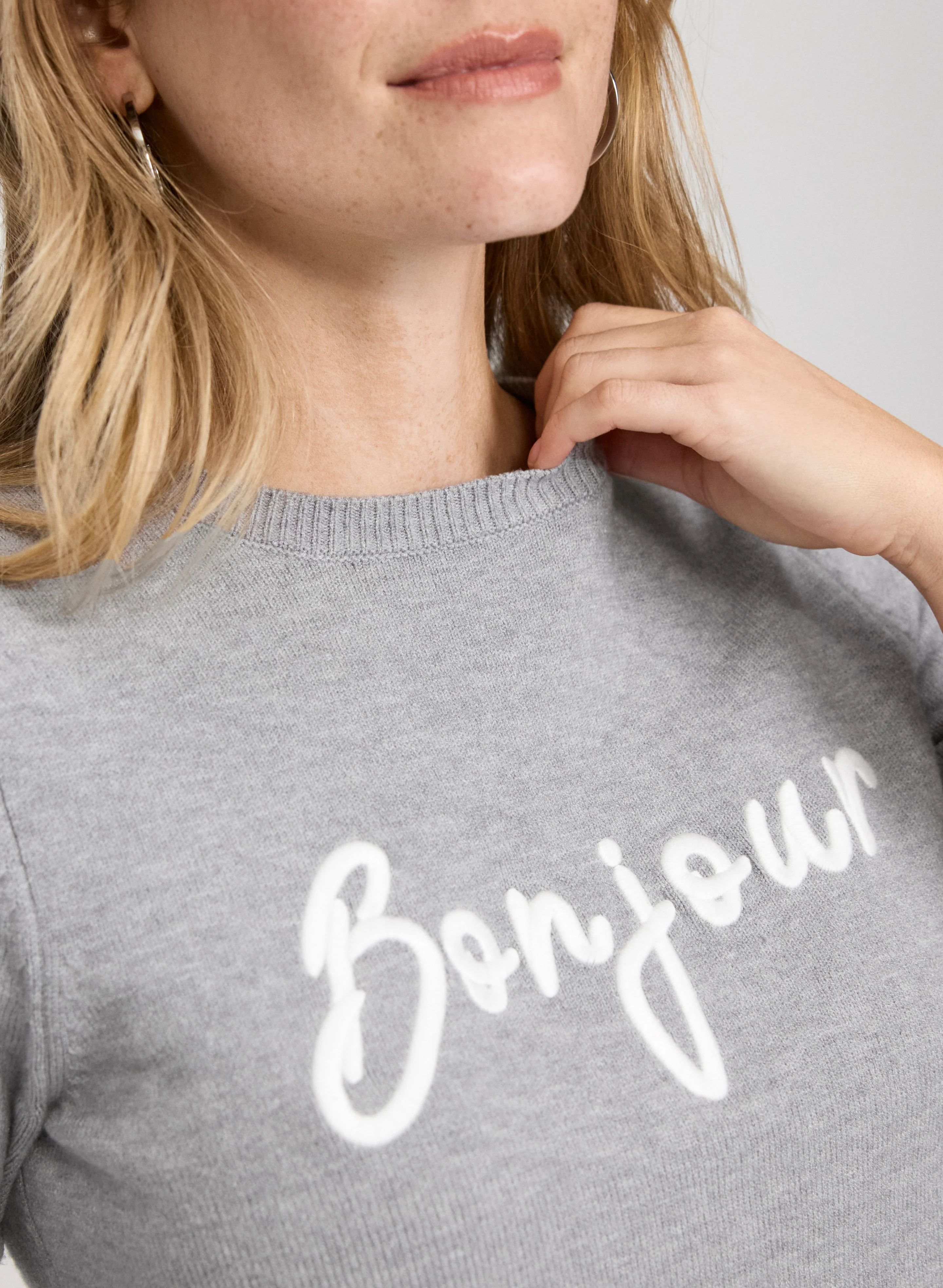 'Bonjour' Knit Pullover - Image 3
