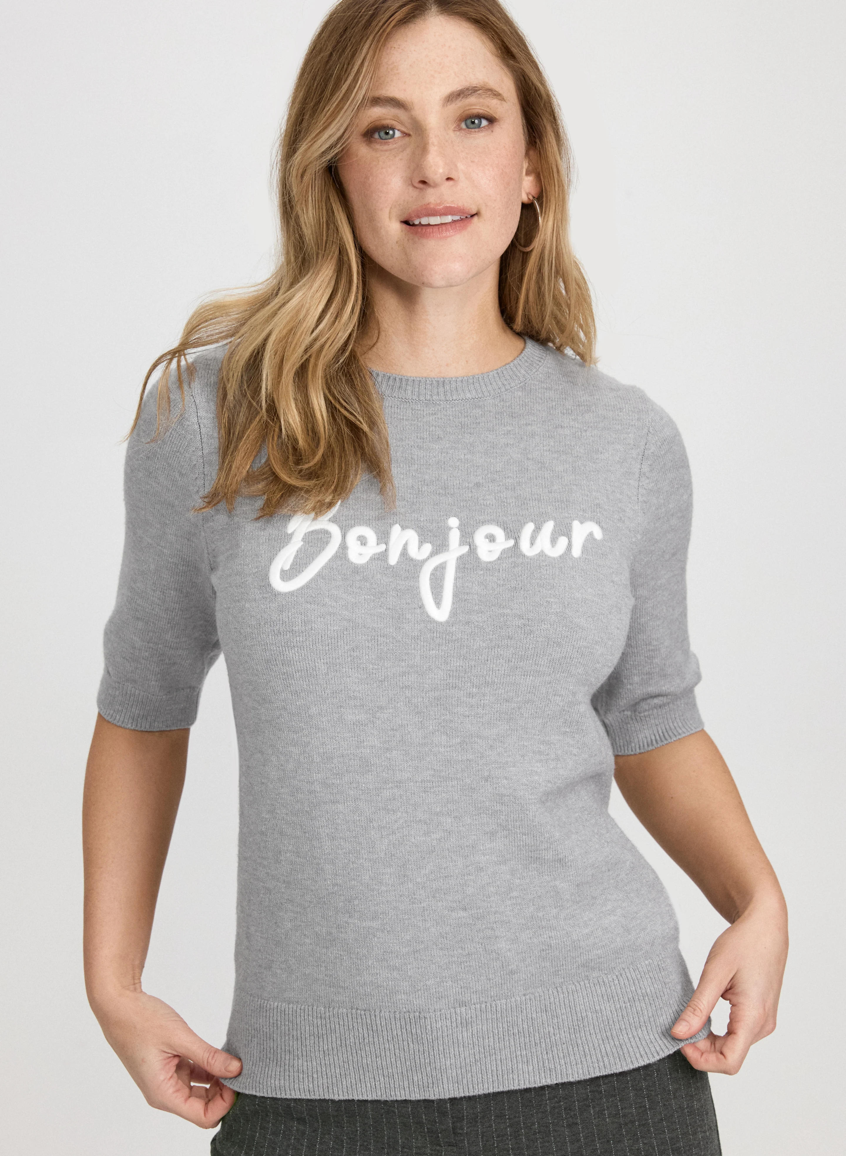 'Bonjour' Knit Pullover - Image 7