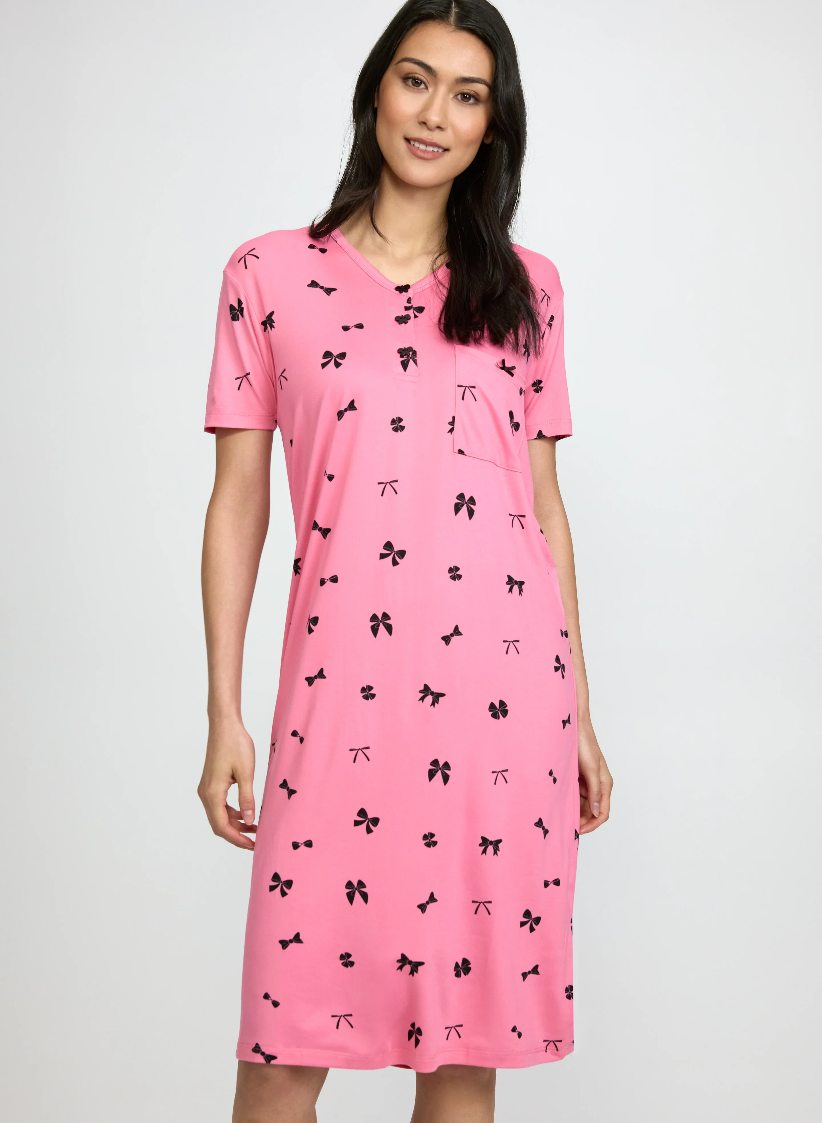Bow Print Jersey Nightgown - Image 4